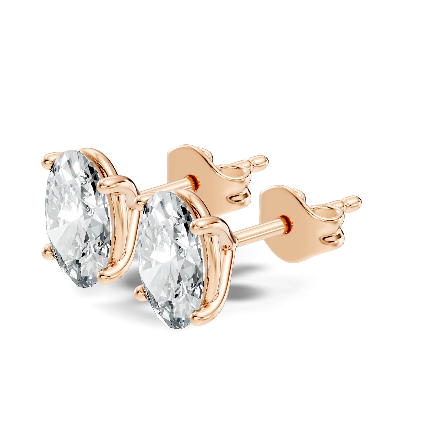 .50-2.00 Ct. Oval Diamond Stud Earrings with Four-Prong Basket Setting (130#10005E-08E) 6