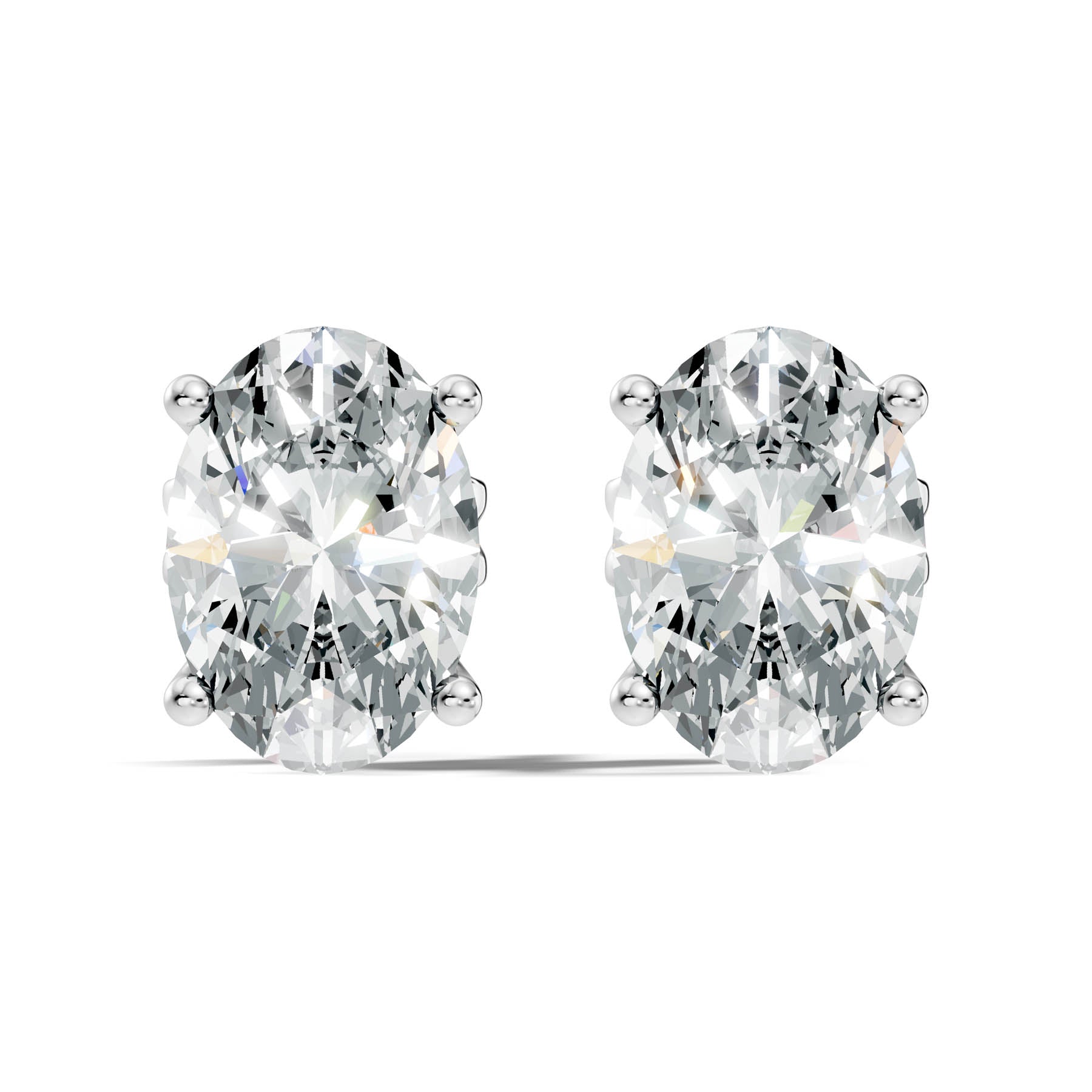 .50-2.00 Ct. Oval Diamond Stud Earrings with Four-Prong Basket Setting (130#10005E-08E) 1