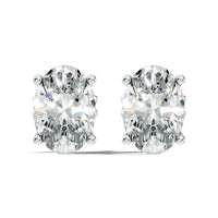 .50-2.00 Ct. Oval Diamond Stud Earrings with Four-Prong Basket Setting (130#10005E-08E)