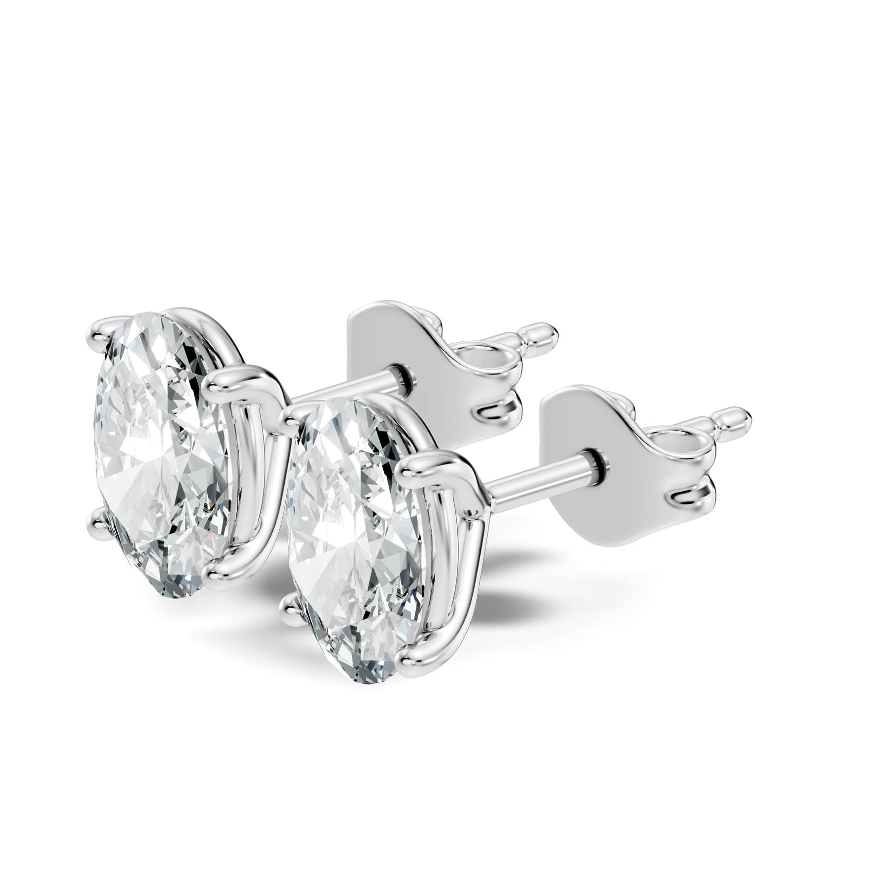 .50-2.00 Ct. Oval Diamond Stud Earrings with Four-Prong Basket Setting (130#10005E-08E) 9