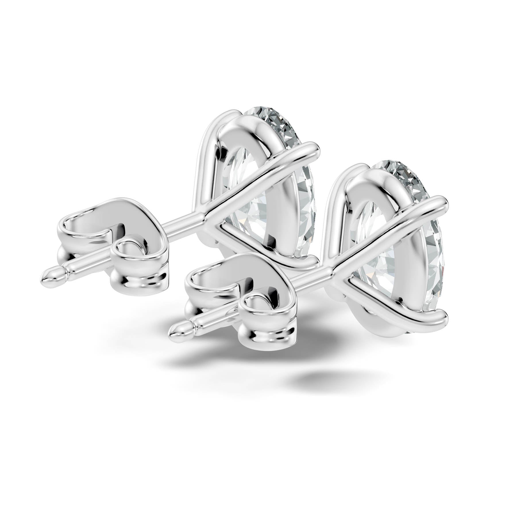 .50-2.00 Ct. Oval Diamond Stud Earrings with Four-Prong Basket Setting (130#10005E-08E) 11