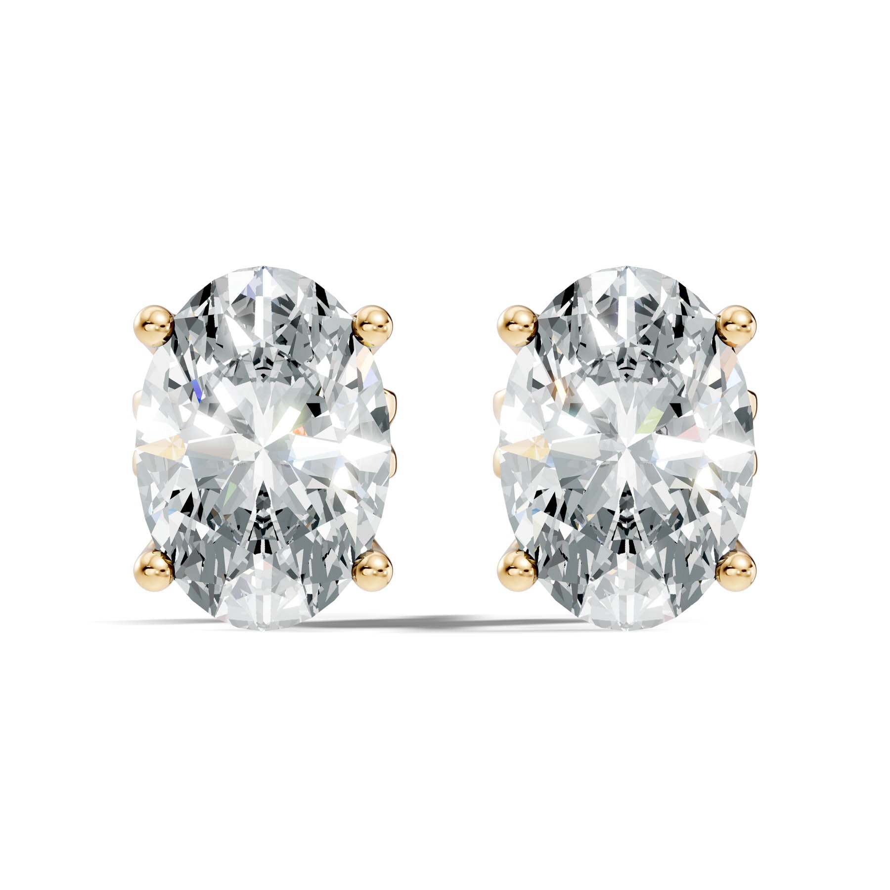 .50-2.00 Ct. Oval Diamond Stud Earrings with Four-Prong Basket Setting (130#10005E-08E) 12