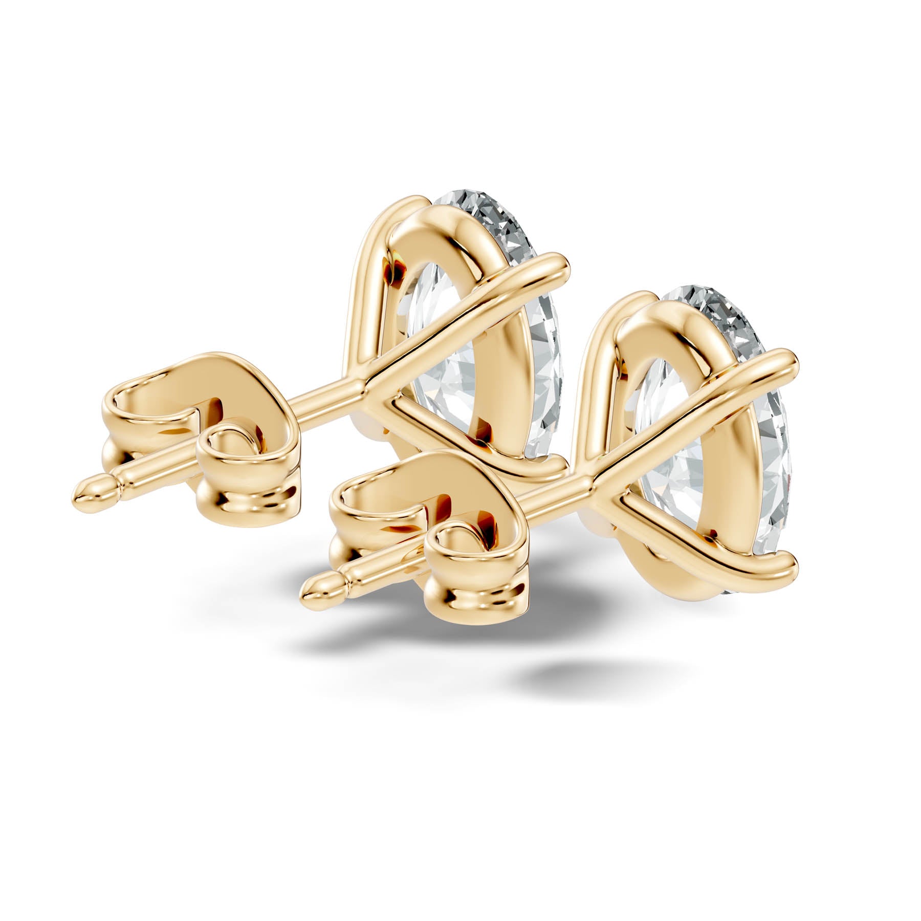 .50-2.00 Ct. Oval Diamond Stud Earrings with Four-Prong Basket Setting (130#10005E-08E) 4