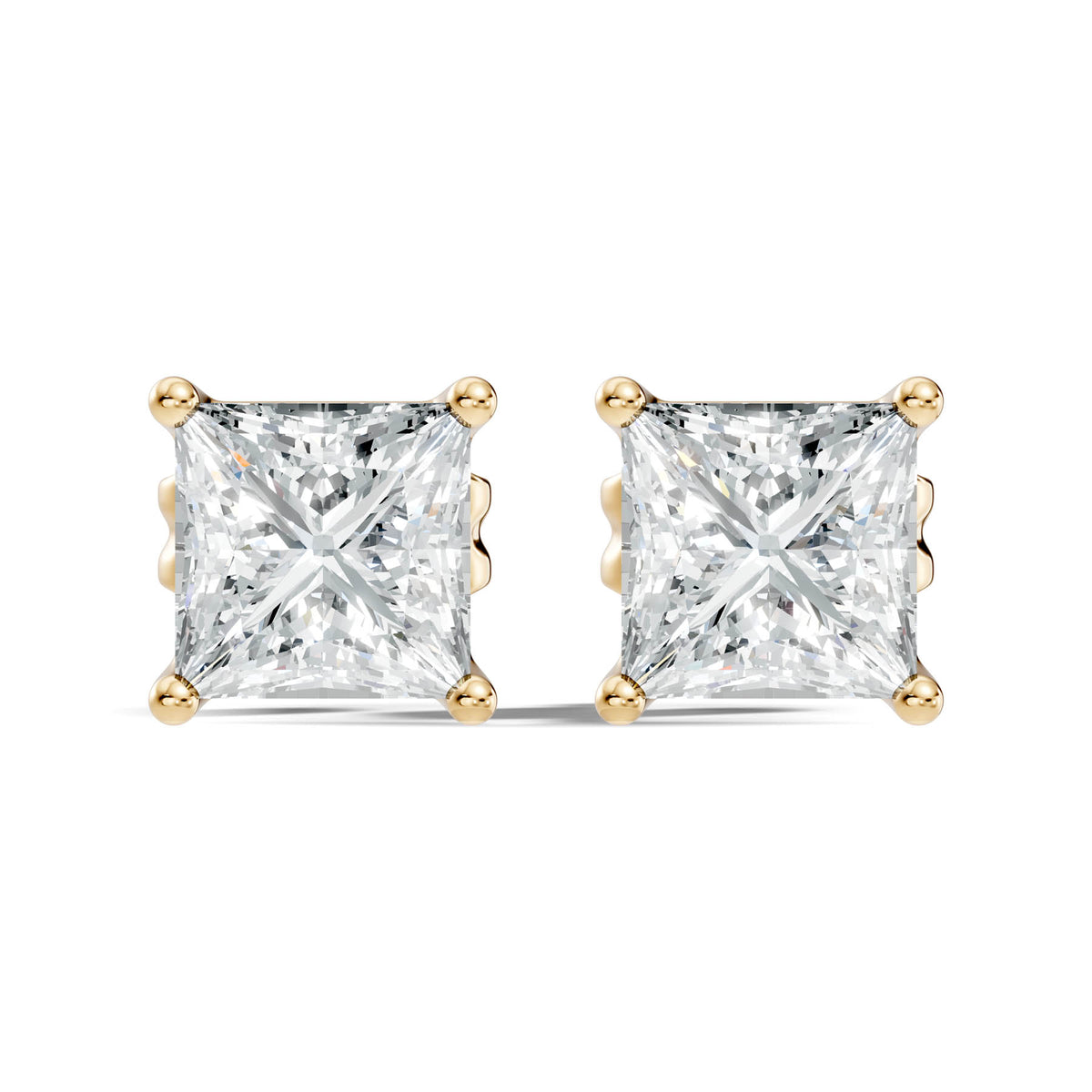 .50-2.00 Ct. Princess Cut Diamond Stud Earrings with Four-Prong Martini Setting (130#10009E-12E) 11