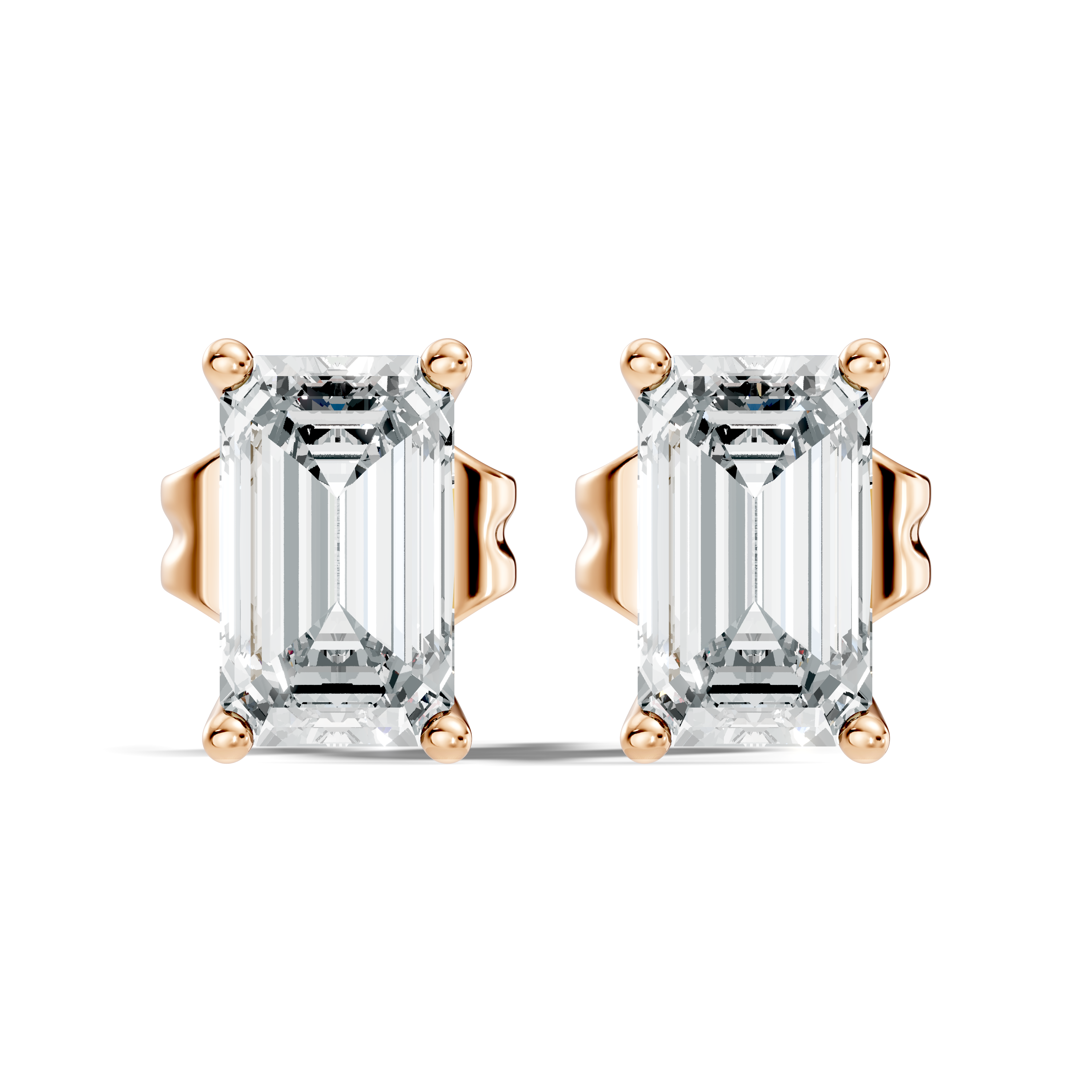 .50-2.00 Ct. Emerald Cut Diamond Stud Earrings with Four-Prong Martini Setting (130#10013E-16E) 6