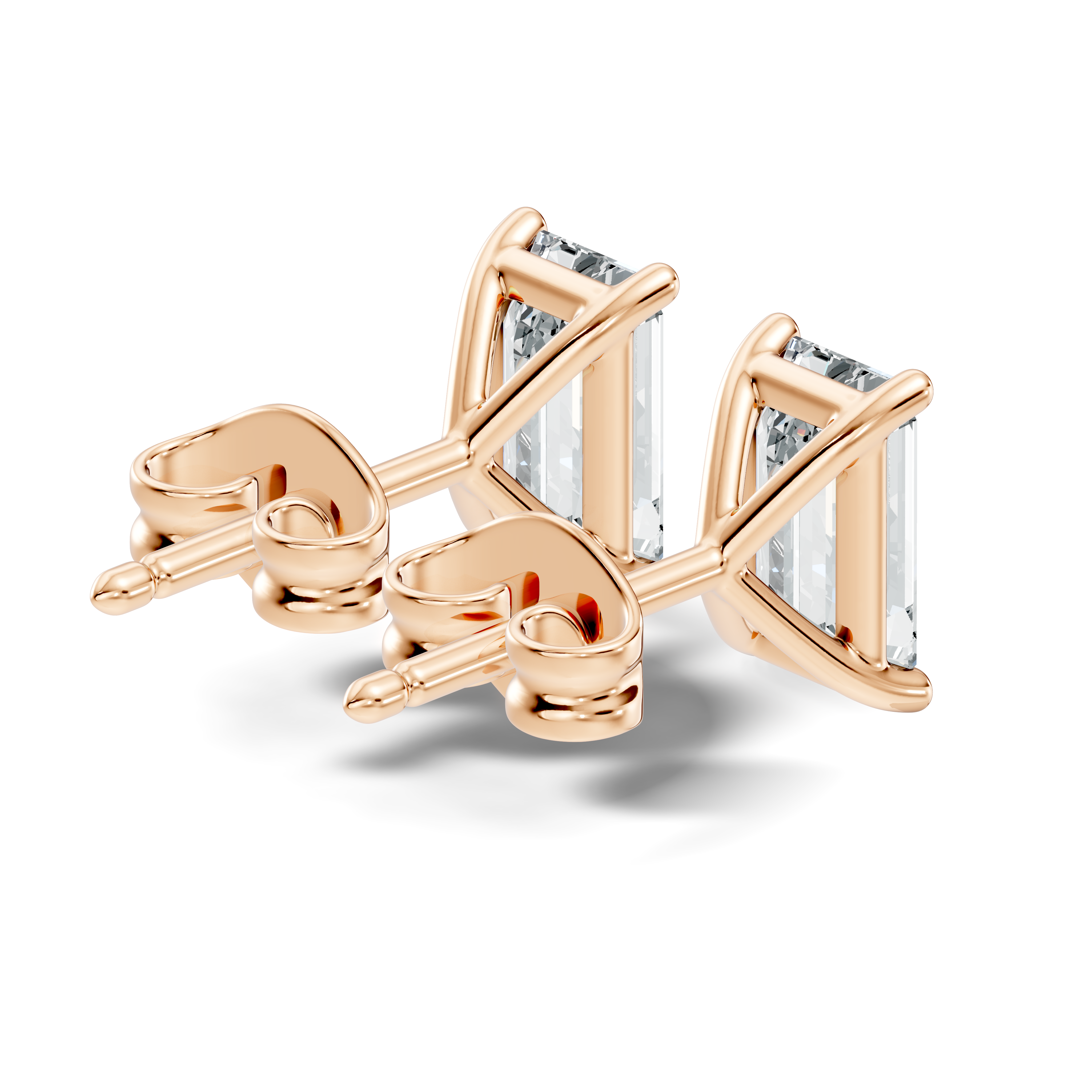 .50-2.00 Ct. Emerald Cut Diamond Stud Earrings with Four-Prong Martini Setting (130#10013E-16E) 8