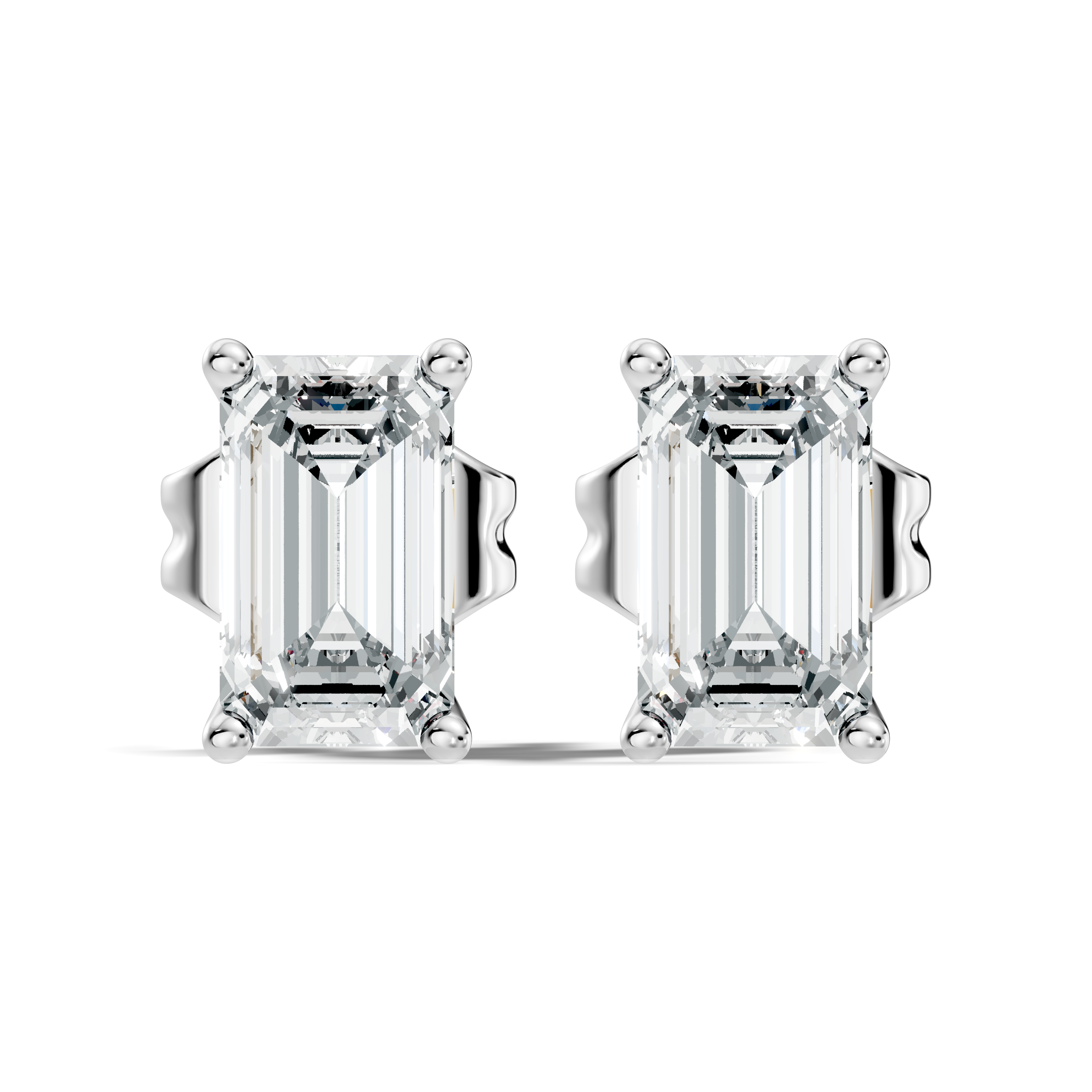 .50-2.00 Ct. Emerald Cut Diamond Stud Earrings with Four-Prong Martini Setting (130#10013E-16E) 1