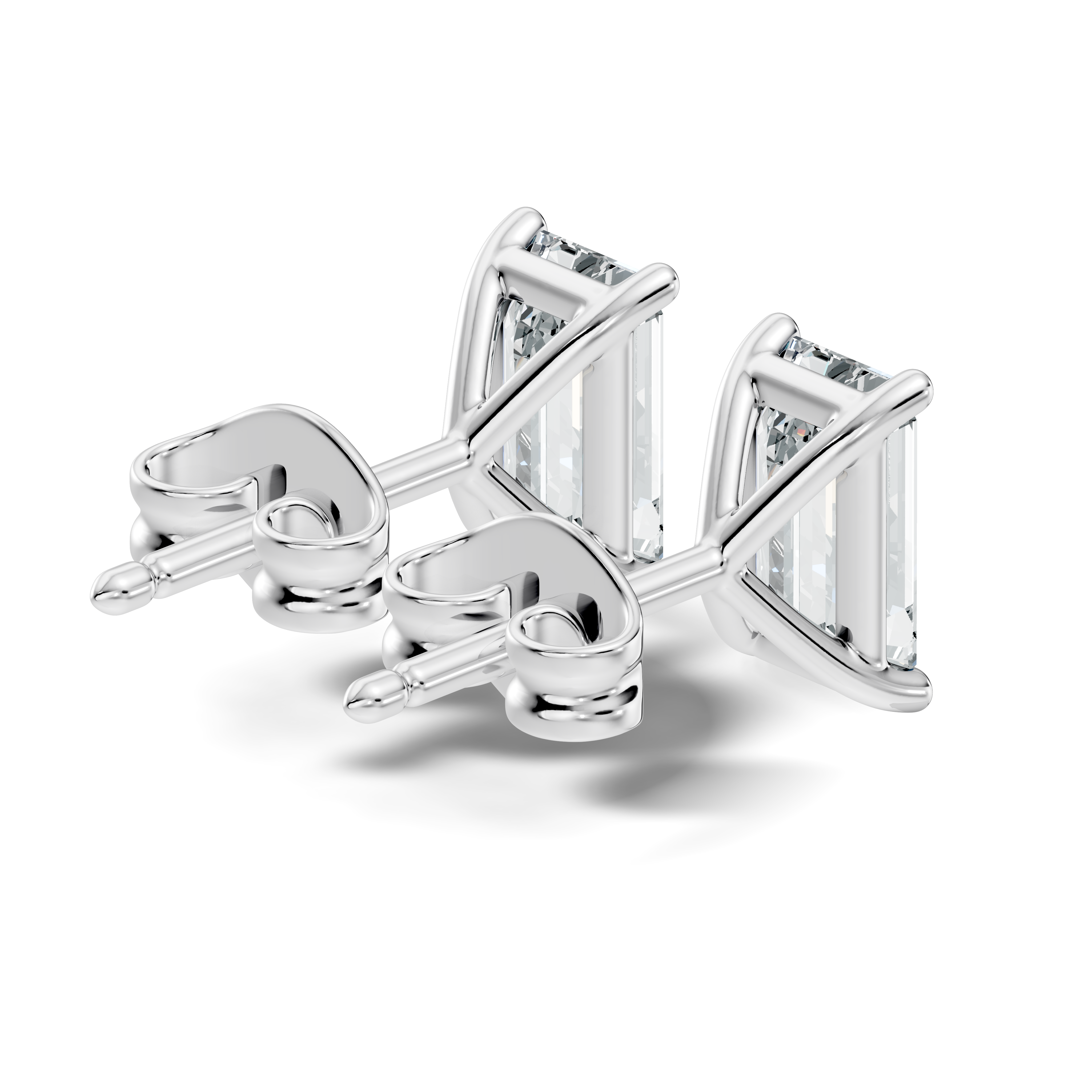 .50-2.00 Ct. Emerald Cut Diamond Stud Earrings with Four-Prong Martini Setting (130#10013E-16E) 11