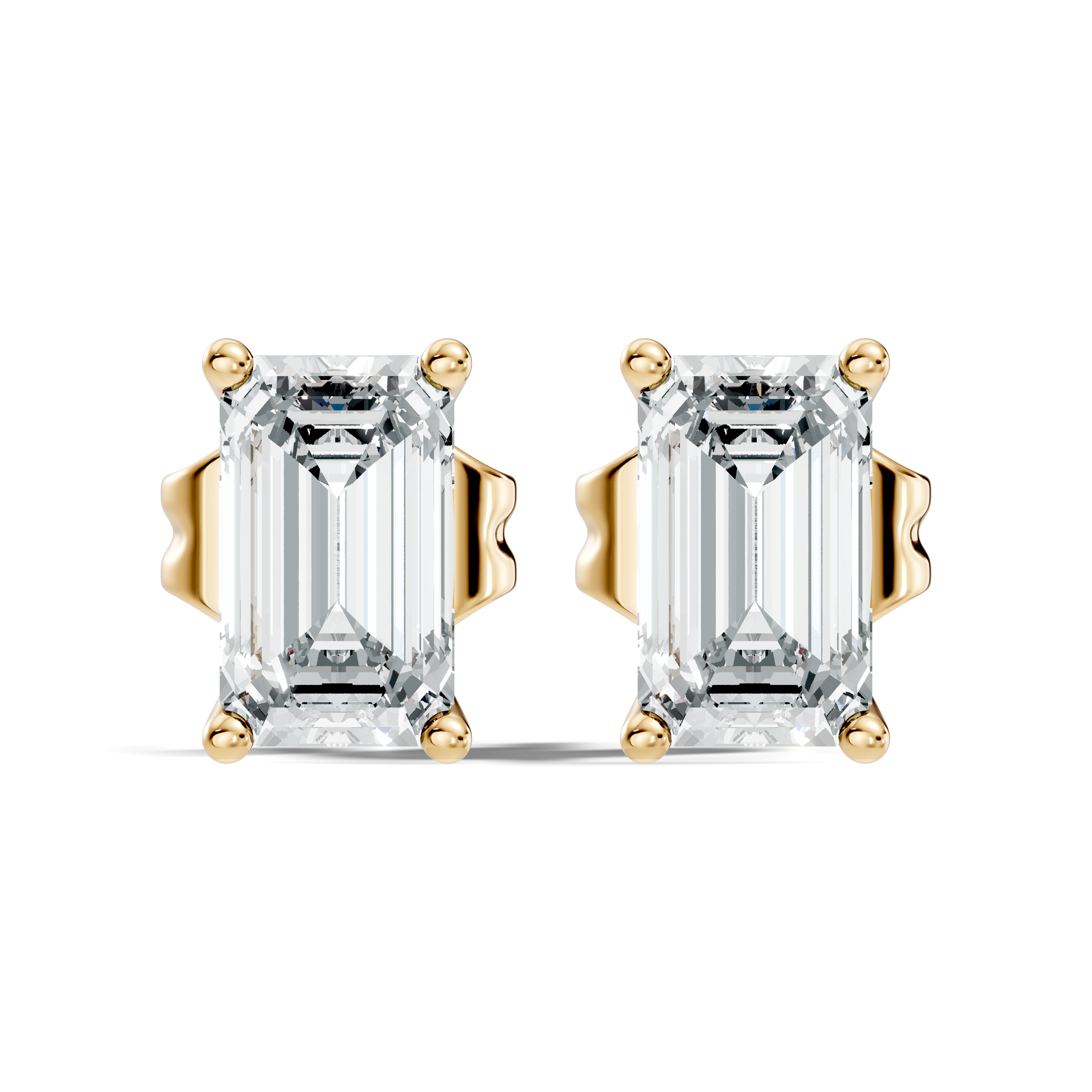 .50-2.00 Ct. Emerald Cut Diamond Stud Earrings with Four-Prong Martini Setting (130#10013E-16E) 5