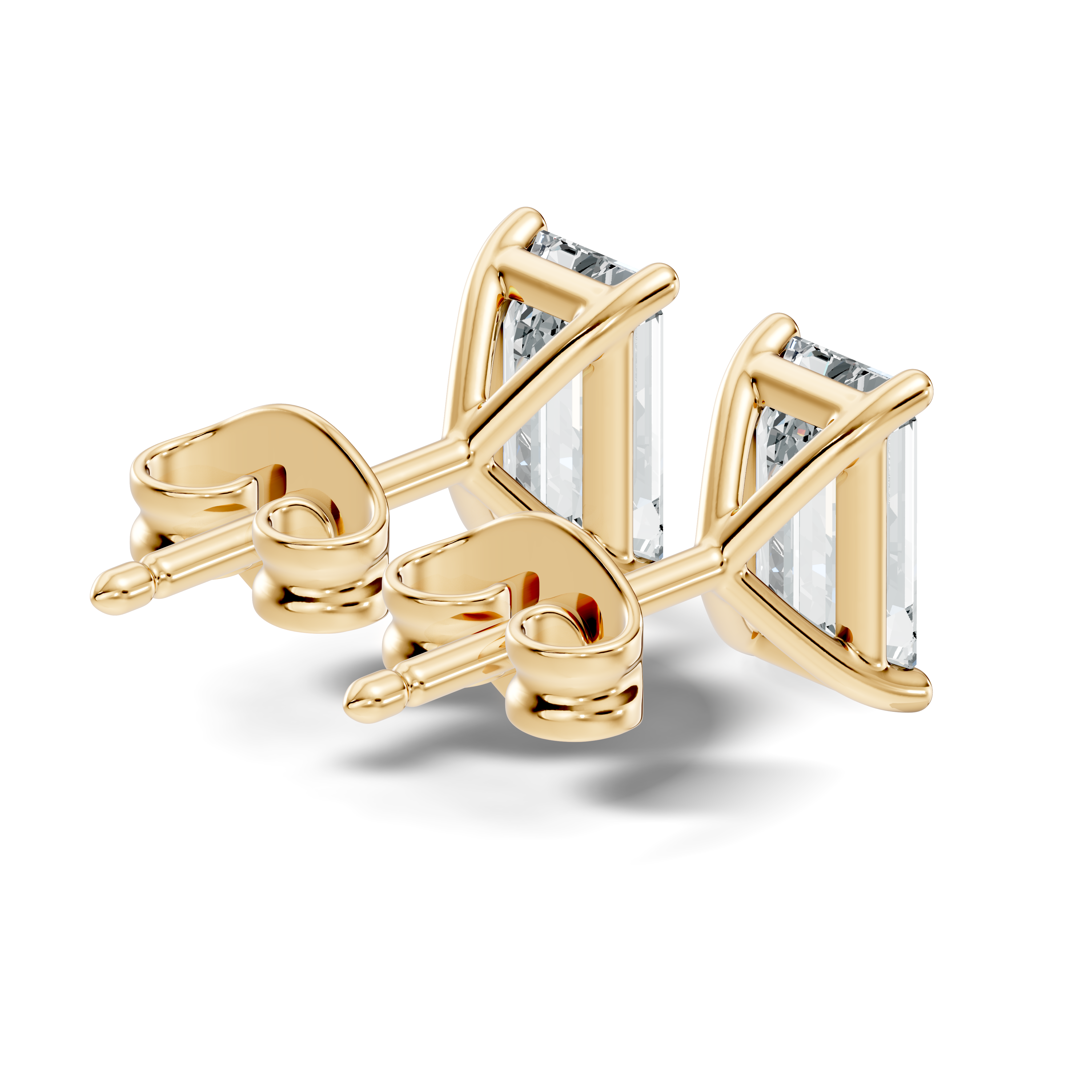 .50-2.00 Ct. Emerald Cut Diamond Stud Earrings with Four-Prong Martini Setting (130#10013E-16E) 4