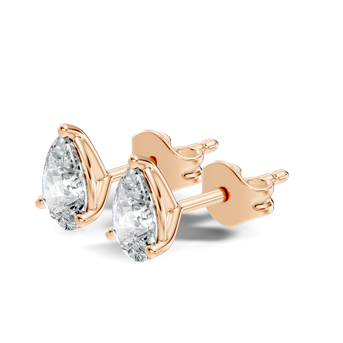 .50-2.00 Ct. Pear Diamond Stud Earrings with Three-Prong Martini Setting (130#10017E-20E) 9