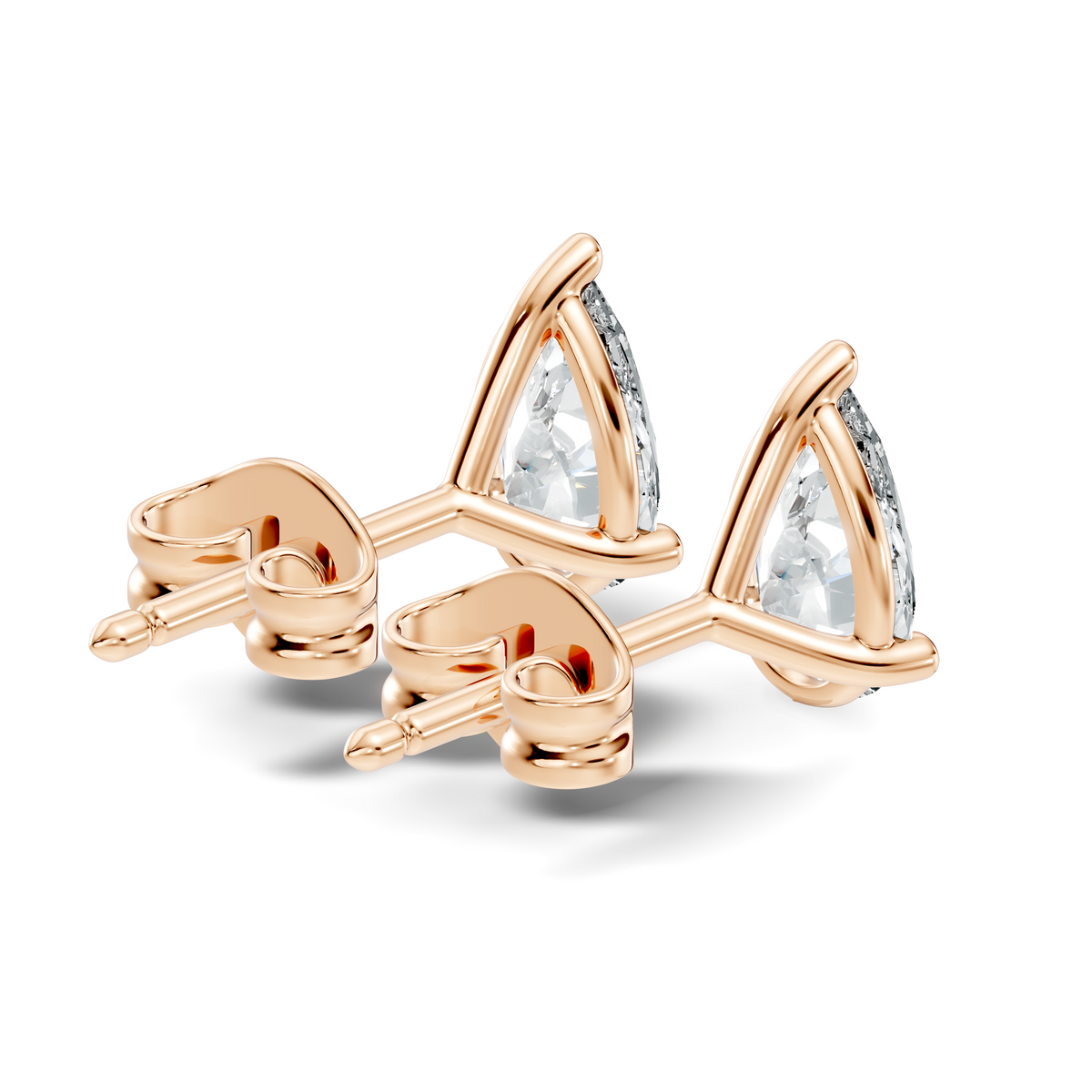 .50-2.00 Ct. Pear Diamond Stud Earrings with Three-Prong Martini Setting (130#10017E-20E) 10