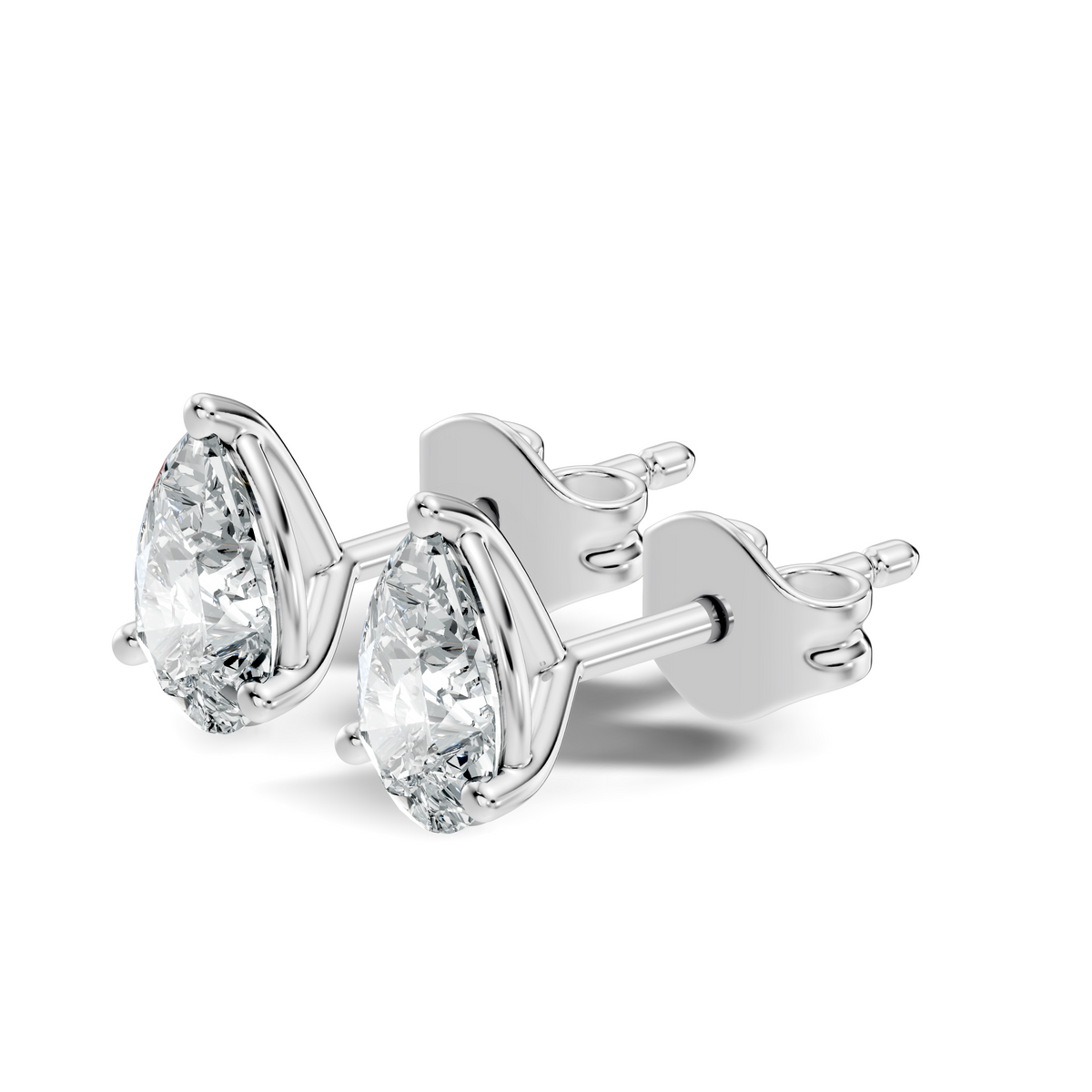 .50-2.00 Ct. Pear Diamond Stud Earrings with Three-Prong Martini Setting (130#10017E-20E) 11