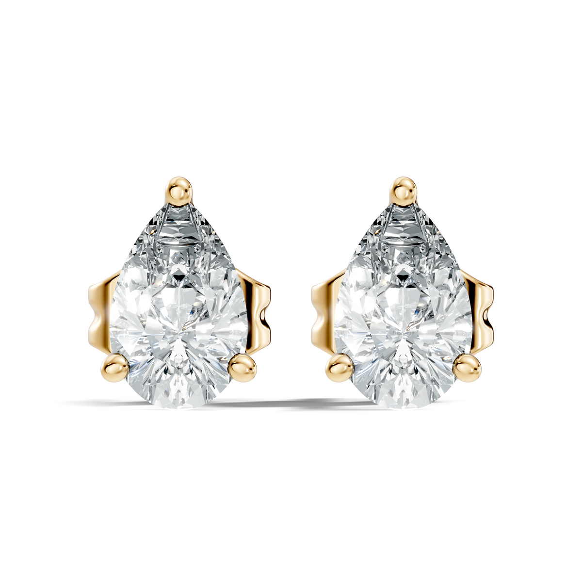 .50-2.00 Ct. Pear Diamond Stud Earrings with Three-Prong Martini Setting (130#10017E-20E) 6