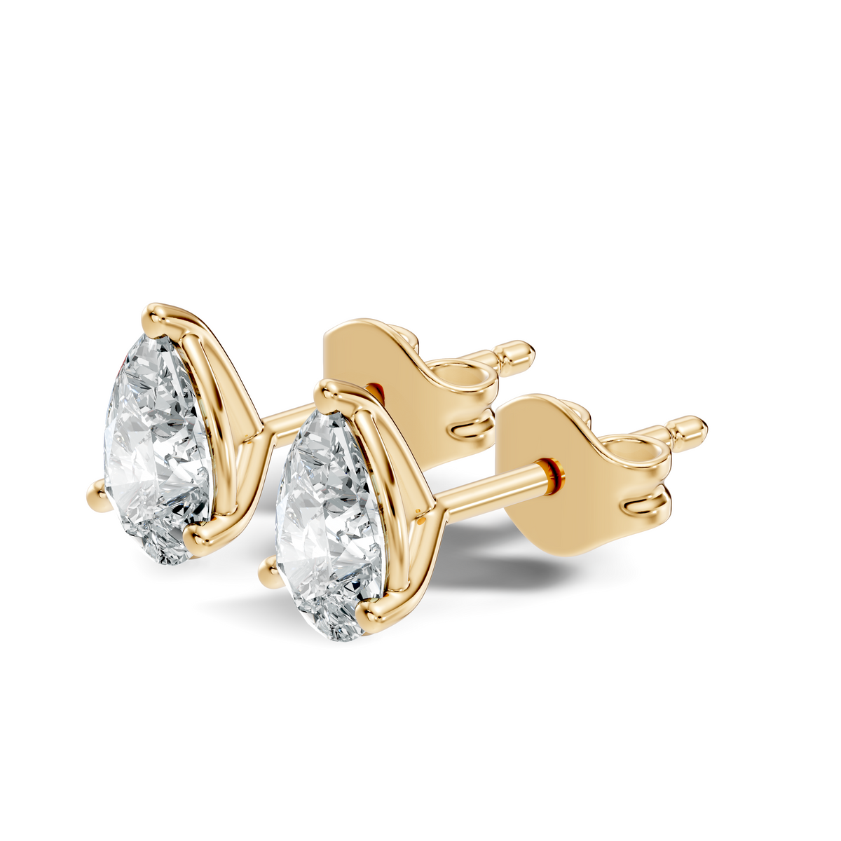 .50-2.00 Ct. Pear Diamond Stud Earrings with Three-Prong Martini Setting (130#10017E-20E)