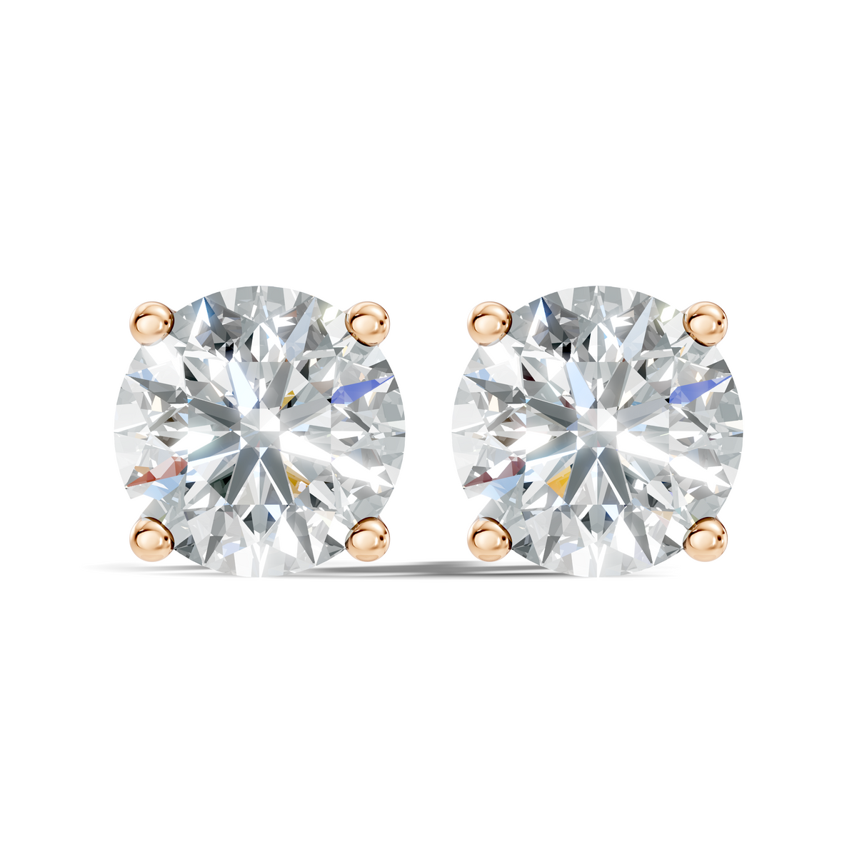 .50-2.00 Ct. Round Diamond Stud Earrings with Four-Prong Martini Setting (130#10021E-24E) 6