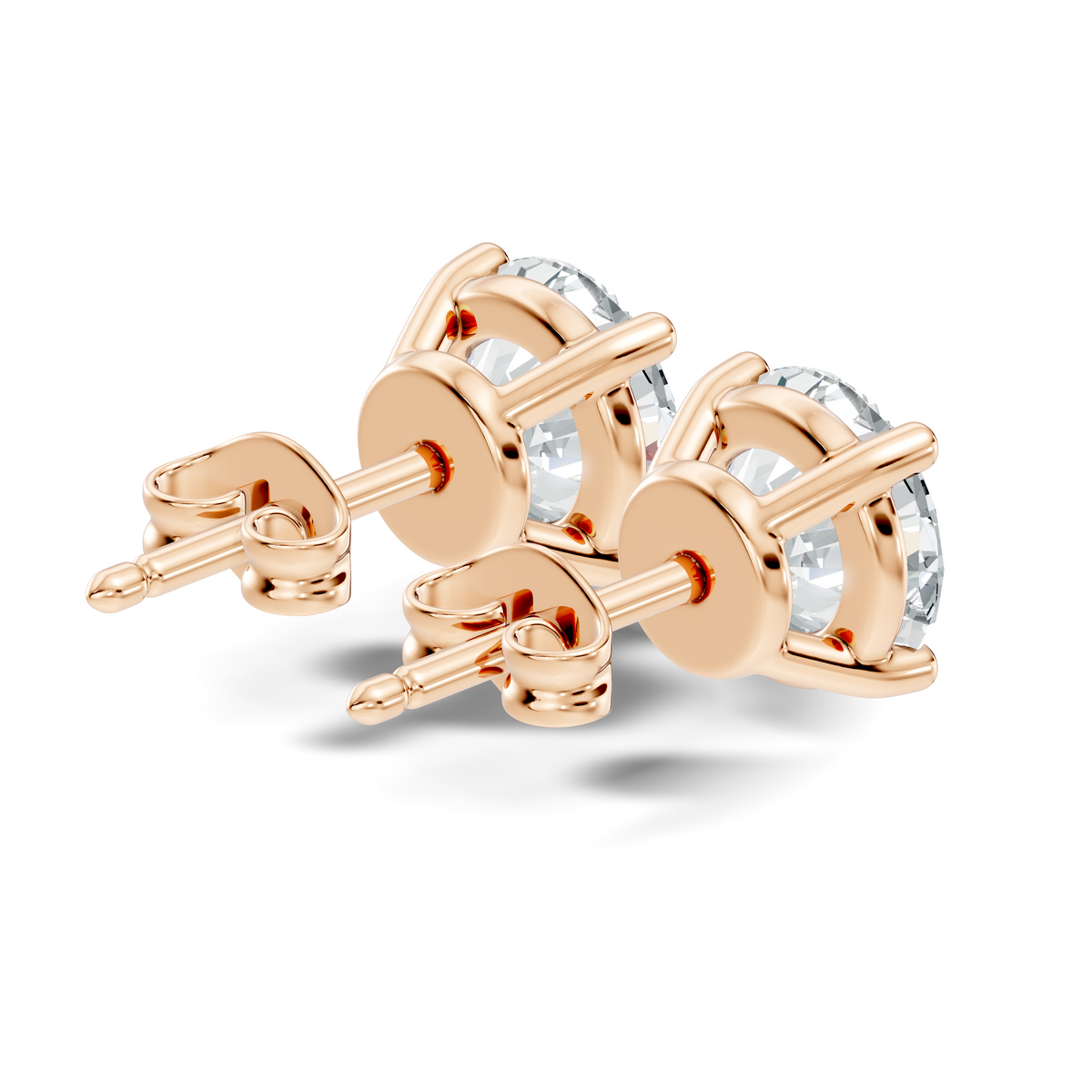 .50-2.00 Ct. Round Diamond Stud Earrings with Four-Prong Martini Setting (130#10021E-24E) 7