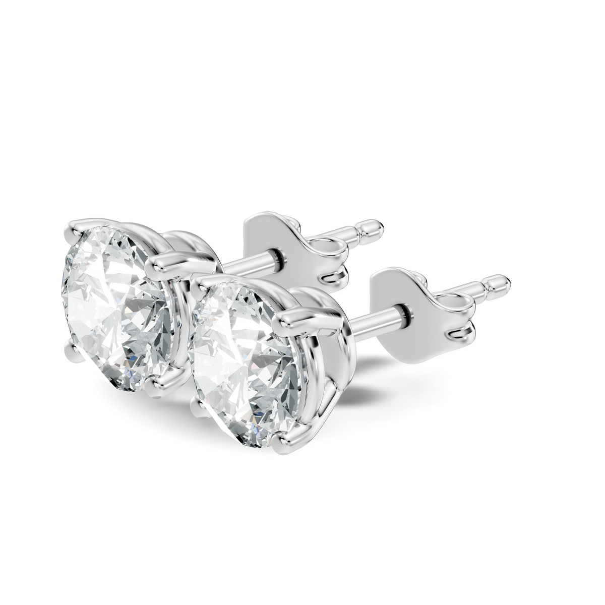 .50-2.00 Ct. Round Diamond Stud Earrings with Four-Prong Martini Setting (130#10021E-24E) 9