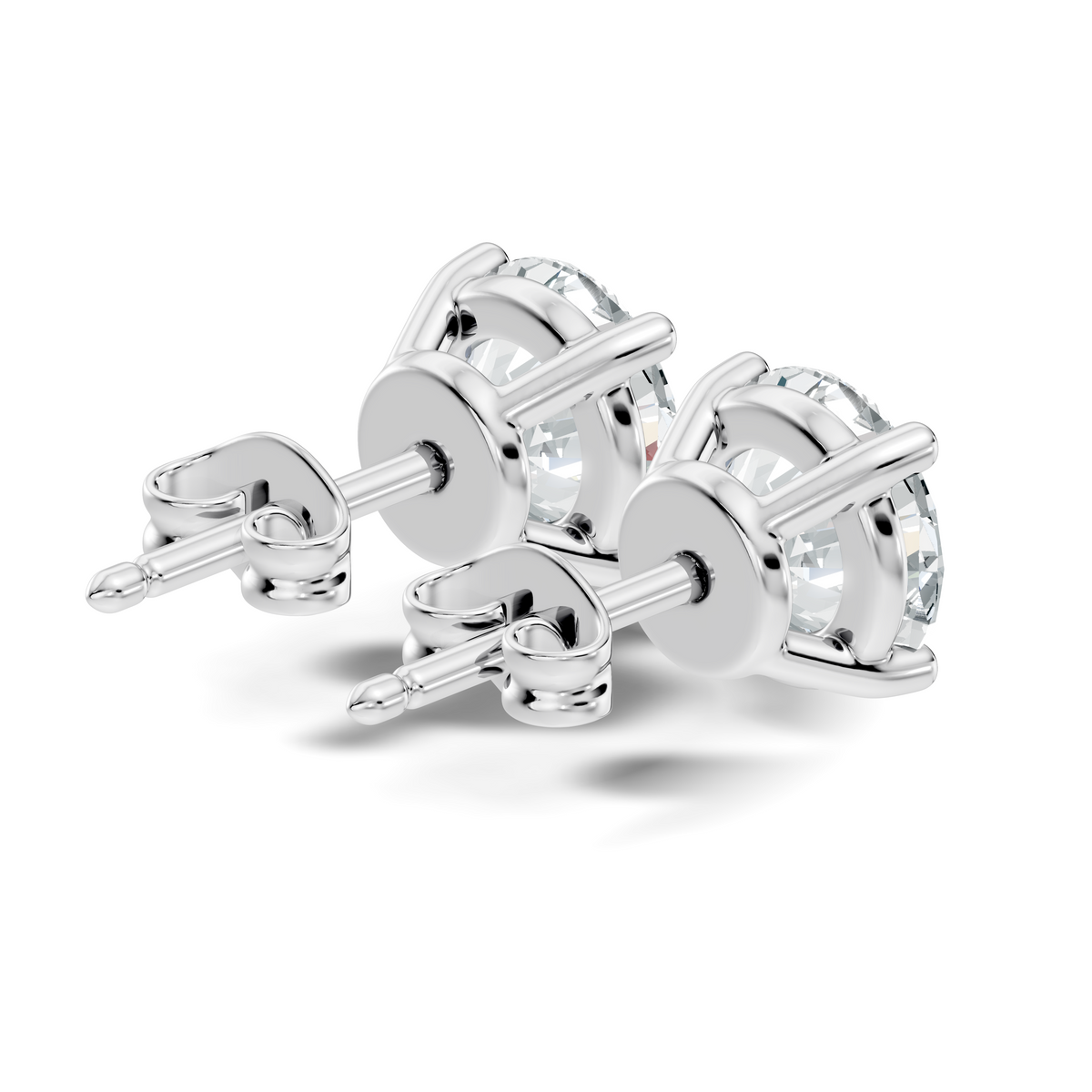.50-2.00 Ct. Round Diamond Stud Earrings with Four-Prong Martini Setting (130#10021E-24E) 11
