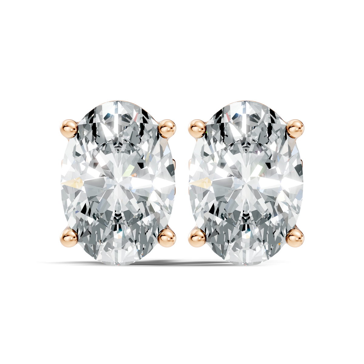 .50-2.00 Ct. Oval Diamond Stud Earrings with Four-Prong Martini Setting (130#10025E-28E) 12