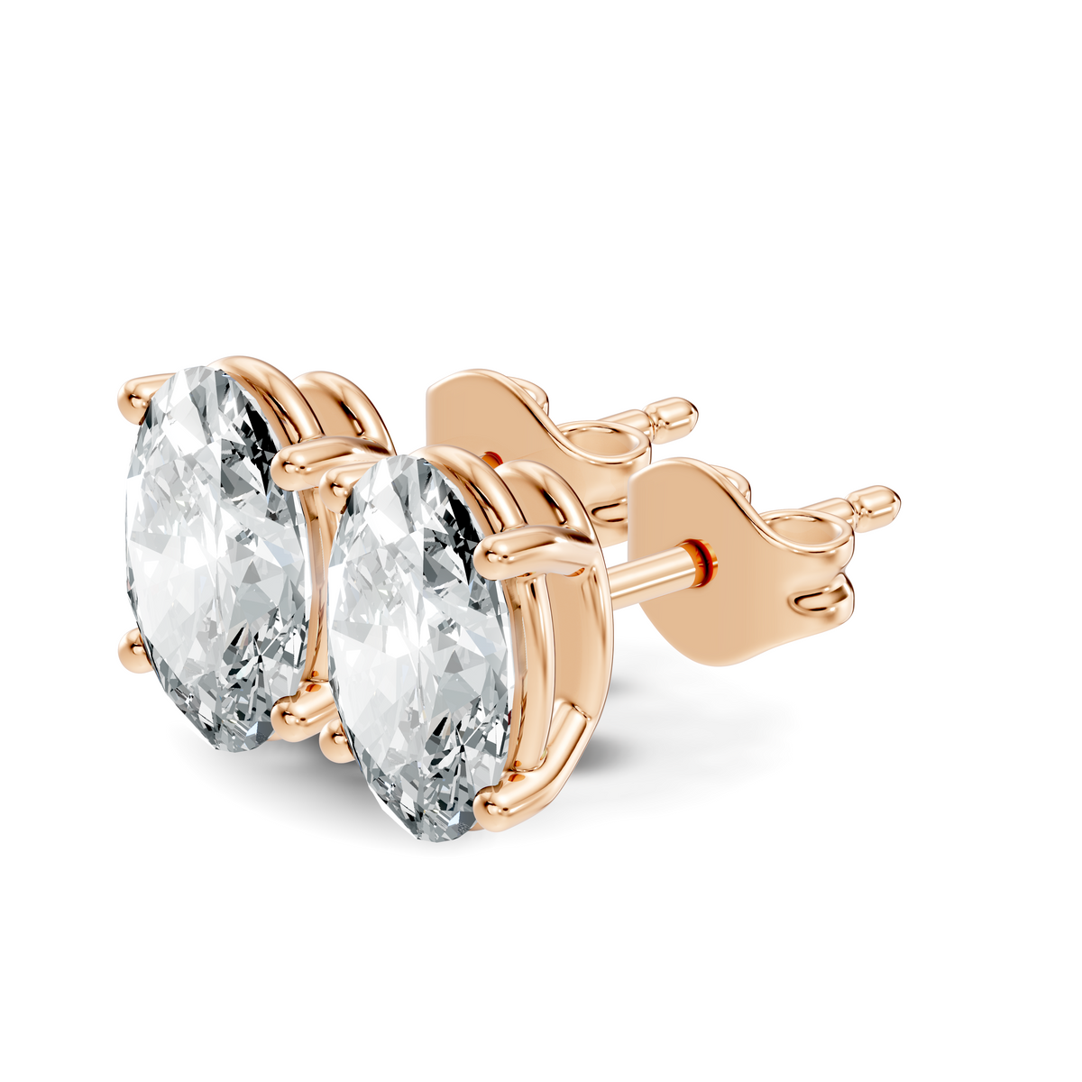 .50-2.00 Ct. Oval Diamond Stud Earrings with Four-Prong Martini Setting (130#10025E-28E) 9