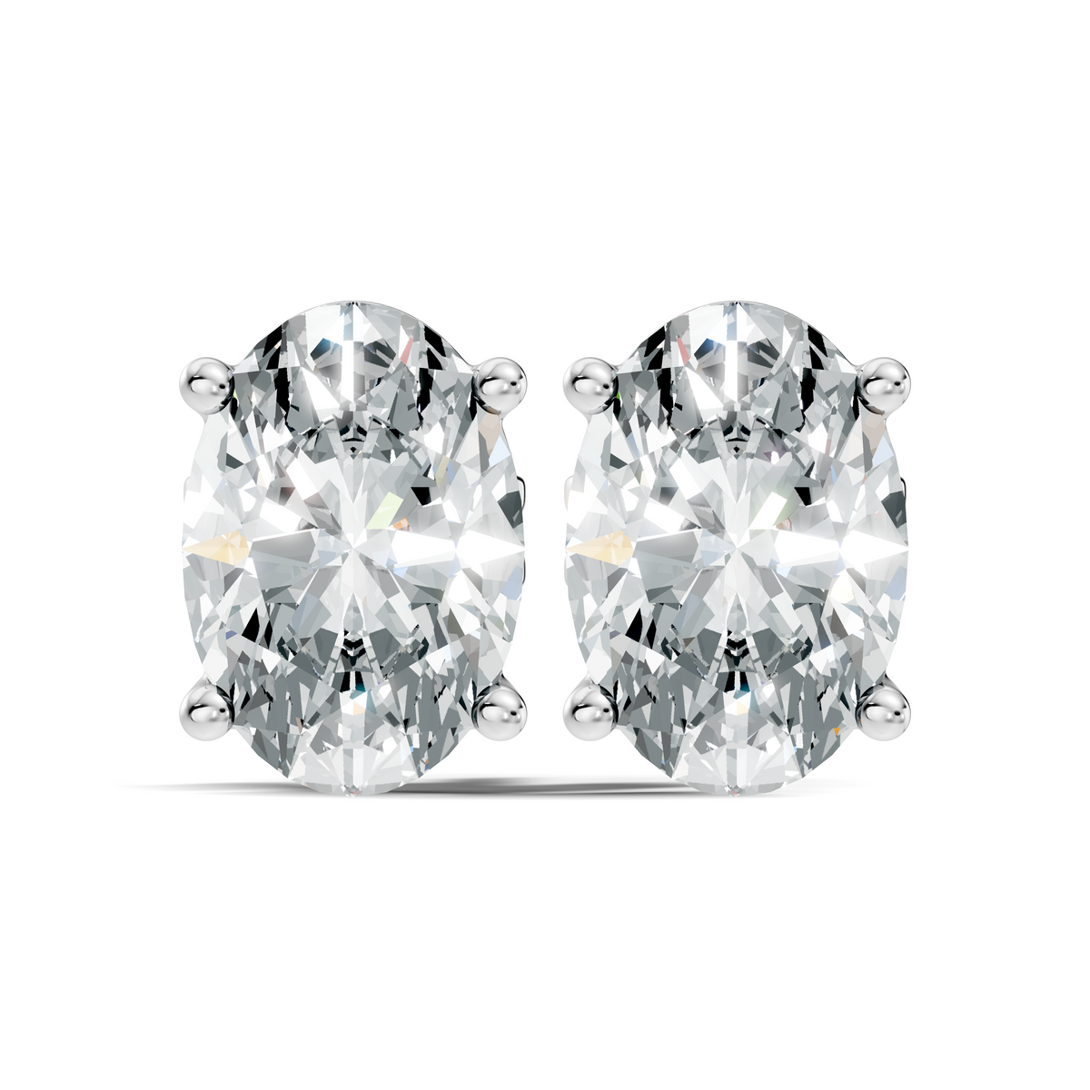 .50-2.00 Ct. Oval Diamond Stud Earrings with Four-Prong Martini Setting (130#10025E-28E)
