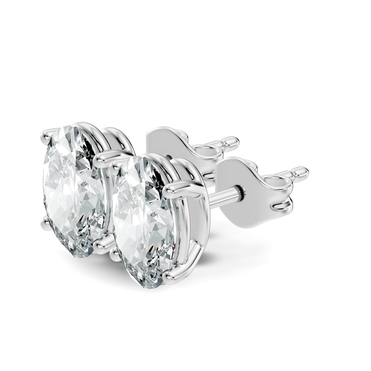 .50-2.00 Ct. Oval Diamond Stud Earrings with Four-Prong Martini Setting (130#10025E-28E) 6