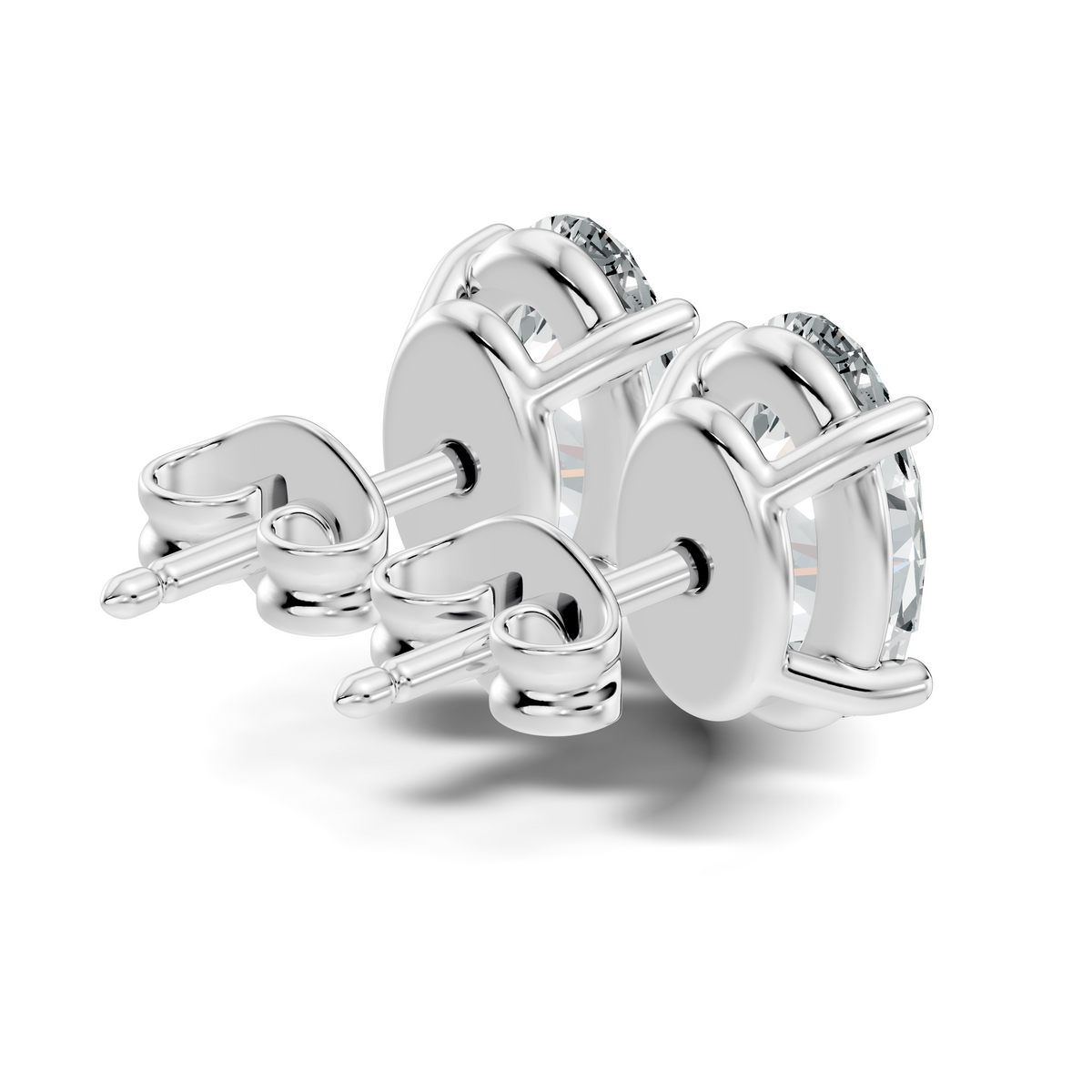.50-2.00 Ct. Oval Diamond Stud Earrings with Four-Prong Martini Setting (130#10025E-28E) 8