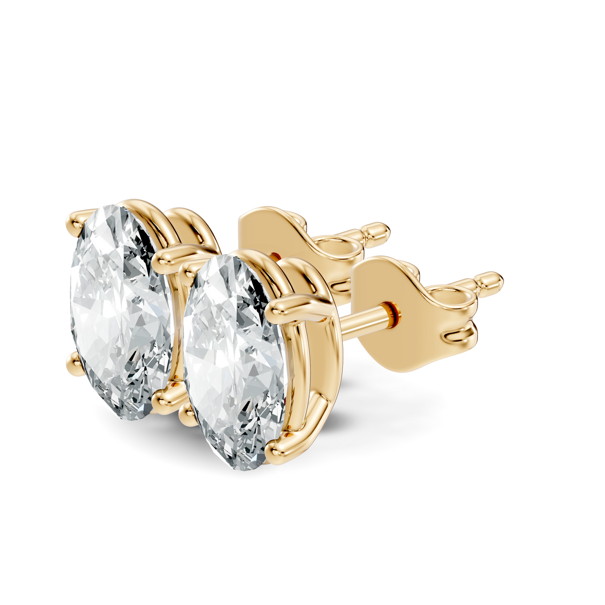 .50-2.00 Ct. Oval Diamond Stud Earrings with Four-Prong Martini Setting (130#10025E-28E)