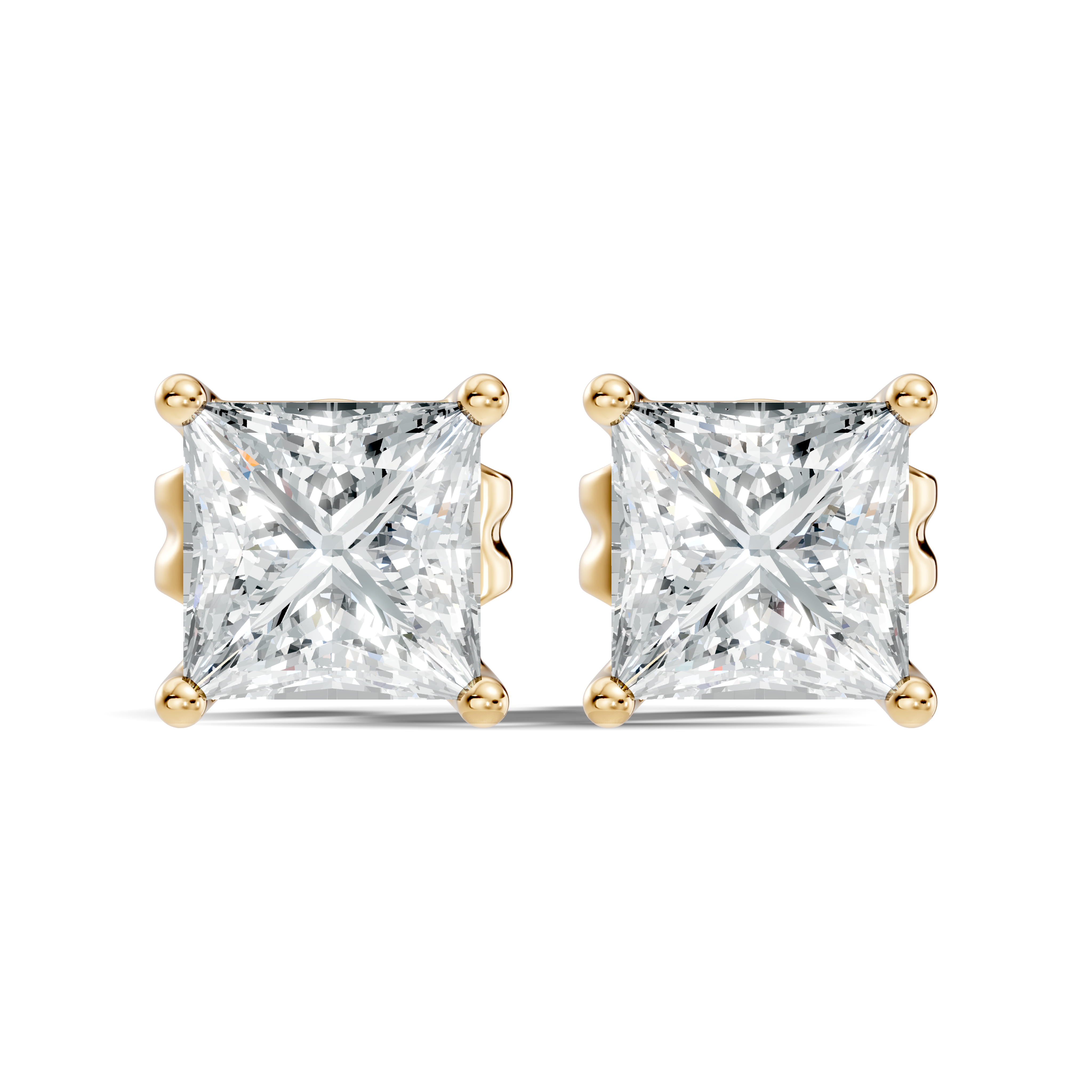 .50-2.00 Ct. Princess Cut Diamond Stud Earrings with Four-Prong Martini Setting (130#10029E-32E) 5