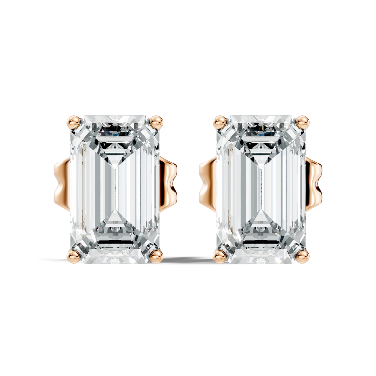 .50-2.00 Ct. Emerald Cut Diamond Stud Earrings with Four-Prong Martini Setting (130#10033E-36E) 12
