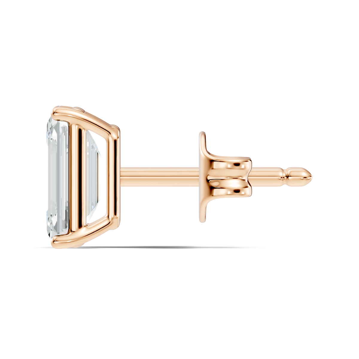 .50-2.00 Ct. Emerald Cut Diamond Stud Earrings with Four-Prong Martini Setting (130#10033E-36E) 3