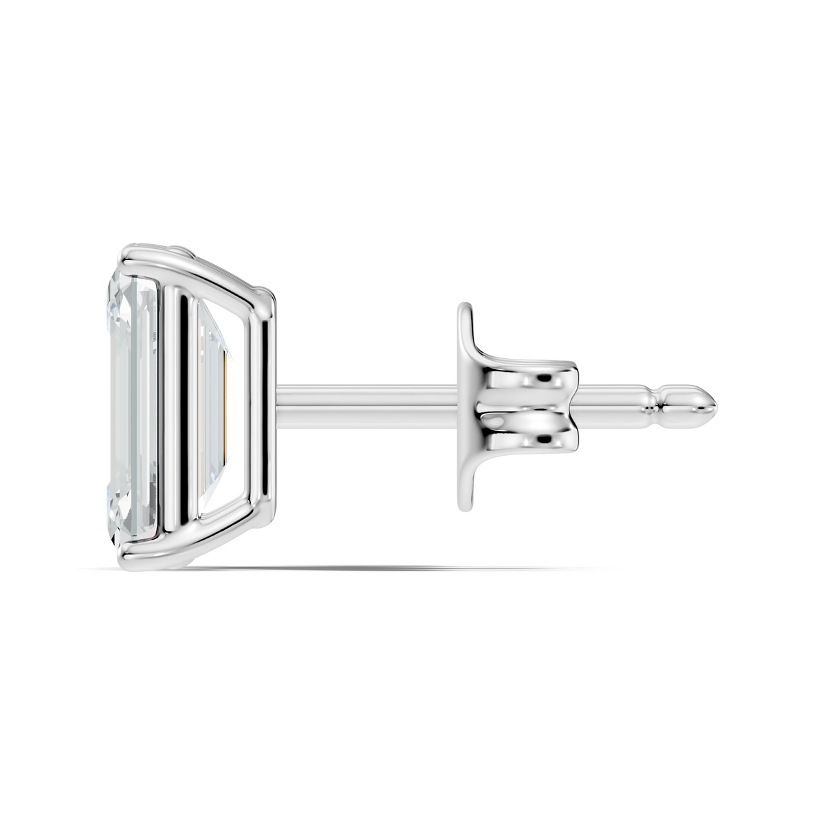 .50-2.00 Ct. Emerald Cut Diamond Stud Earrings with Four-Prong Martini Setting (130#10033E-36E) 5