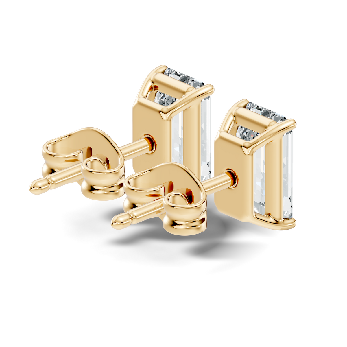 .50-2.00 Ct. Emerald Cut Diamond Stud Earrings with Four-Prong Martini Setting (130#10033E-36E) 8