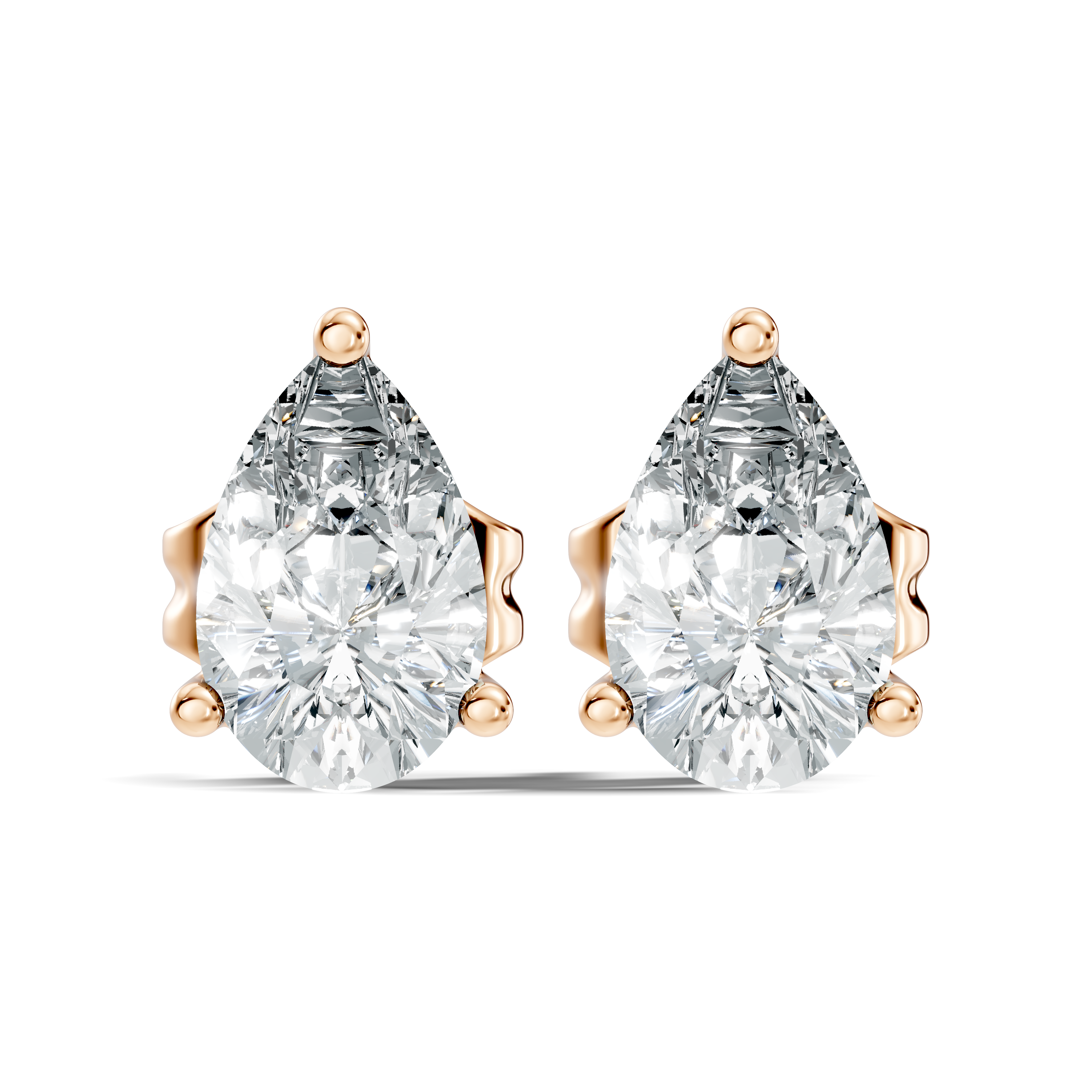 .50-2.00 Ct. Pear Shape Diamond Stud Earrings with Three-Prong Martini Setting (130#10037E-40E) 9