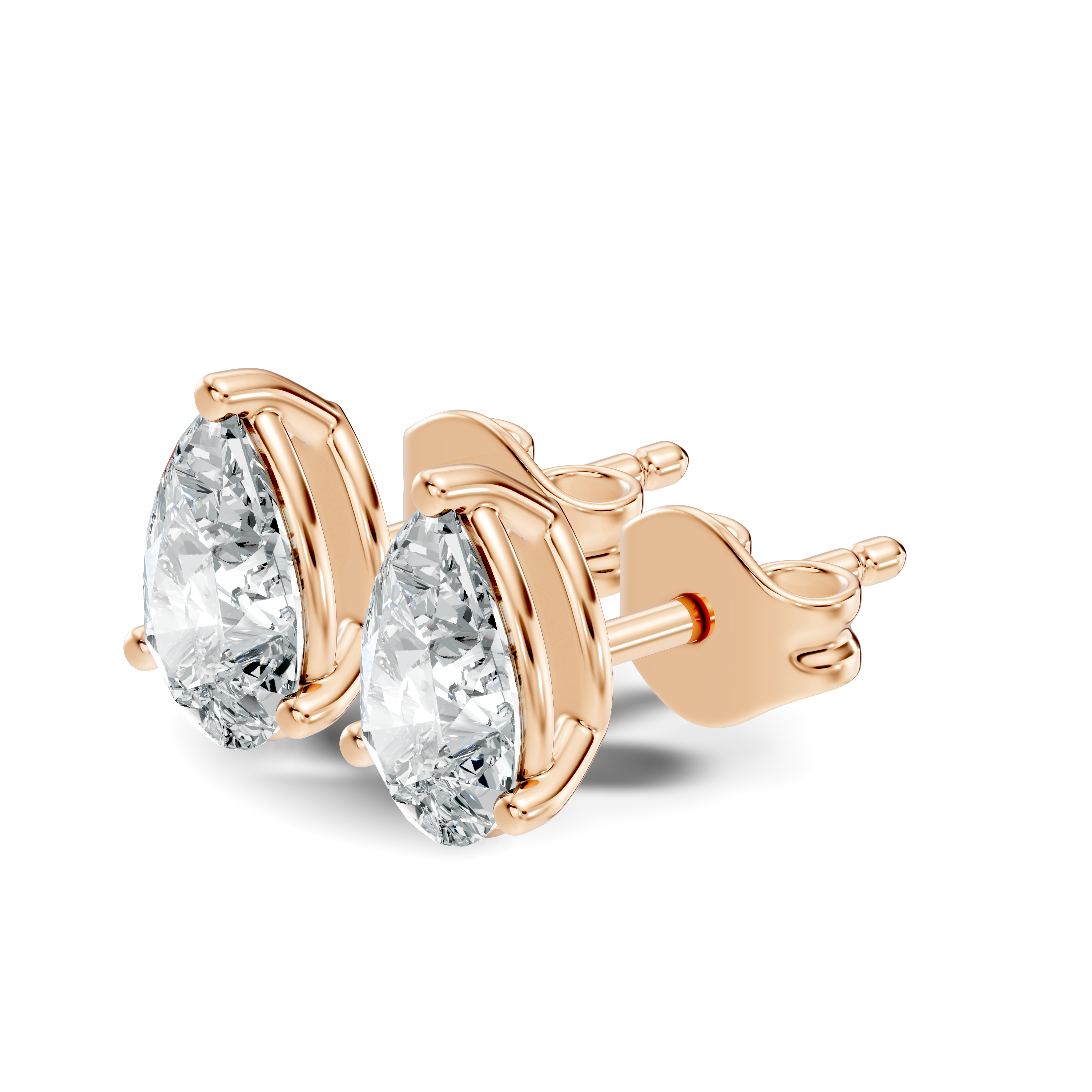 .50-2.00 Ct. Pear Shape Diamond Stud Earrings with Three-Prong Martini Setting (130#10037E-40E) 10