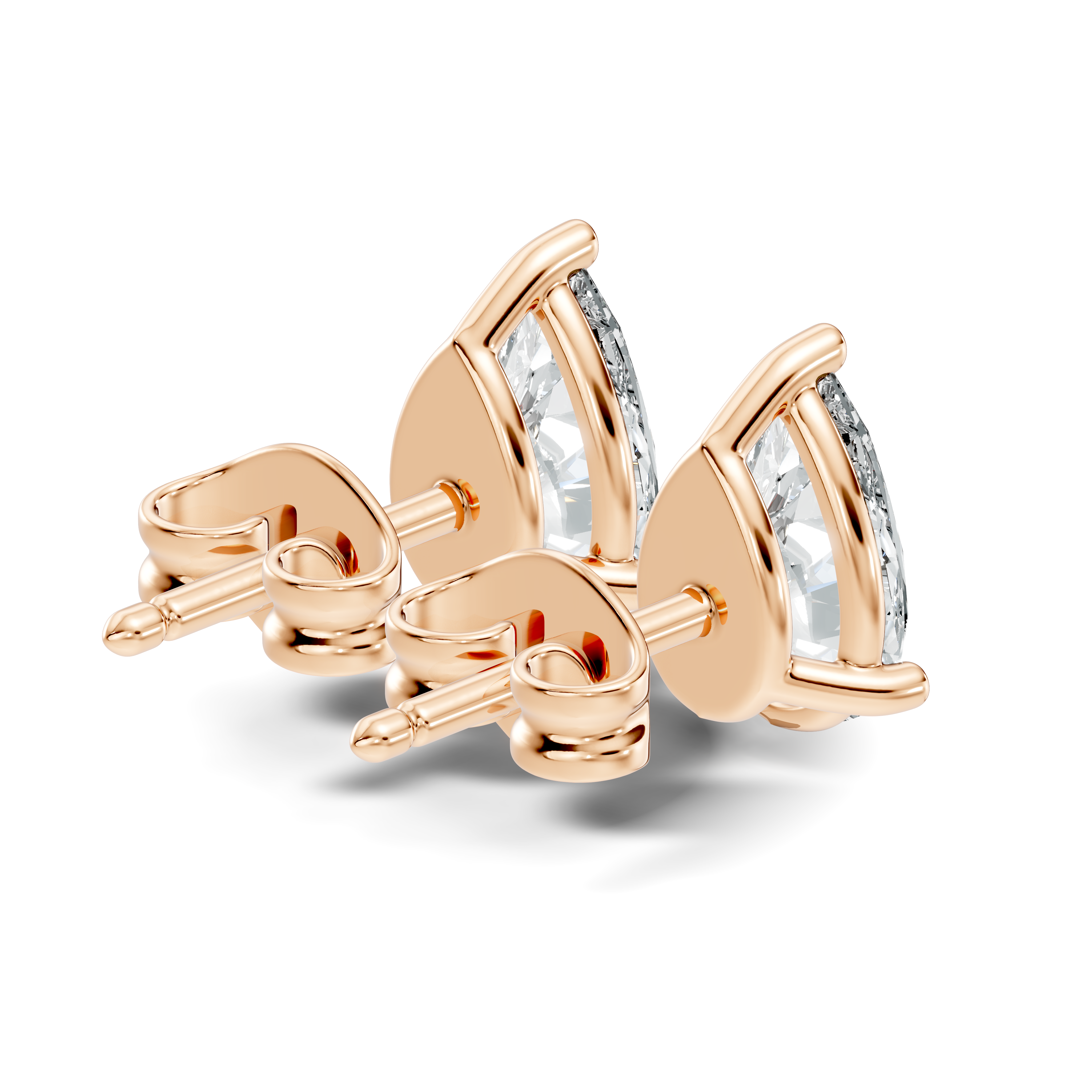 .50-2.00 Ct. Pear Shape Diamond Stud Earrings with Three-Prong Martini Setting (130#10037E-40E) 12
