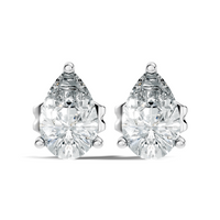 .50-2.00 Ct. Pear Shape Diamond Stud Earrings with Three-Prong Martini Setting (130#10037E-40E)