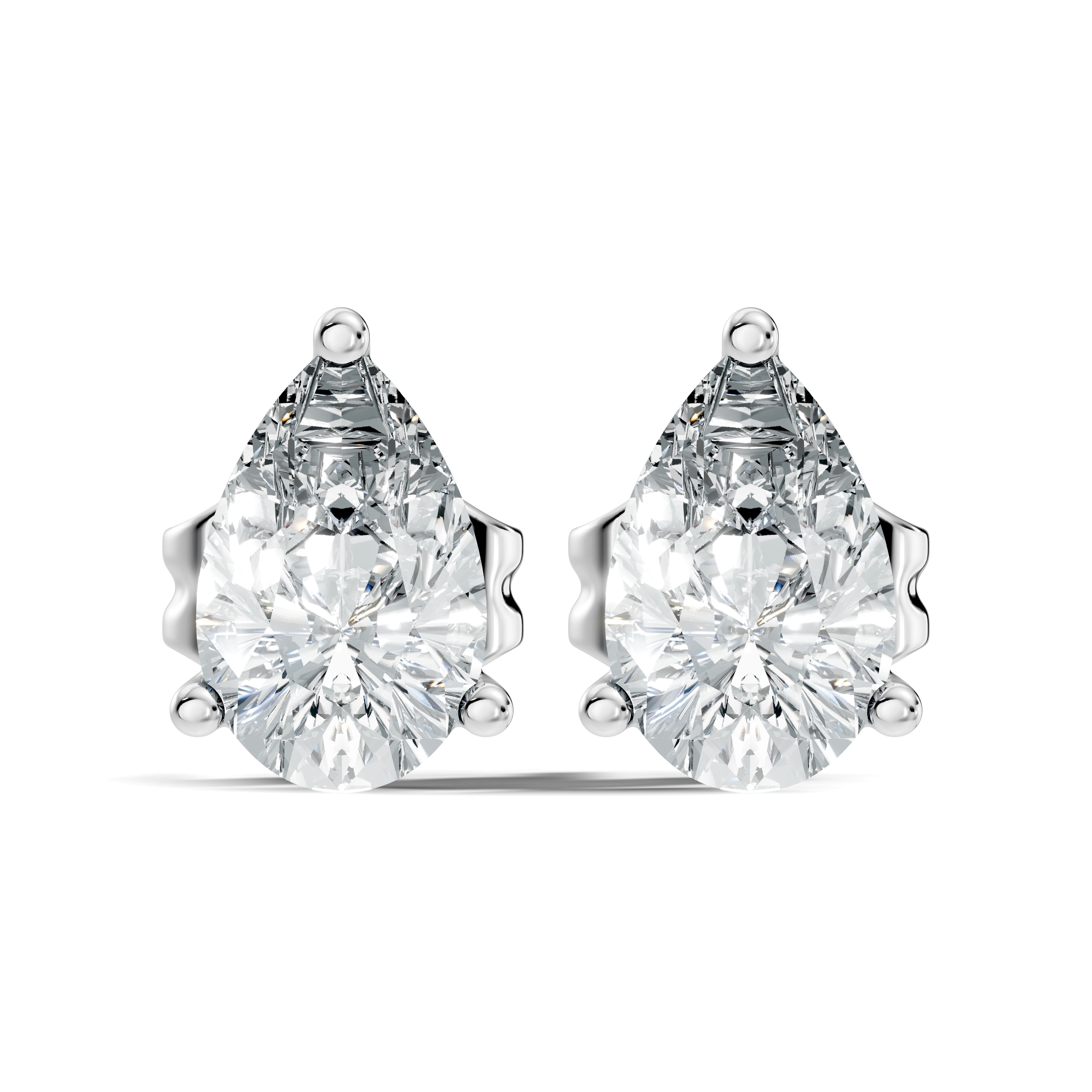 .50-2.00 Ct. Pear Shape Diamond Stud Earrings with Three-Prong Martini Setting (130#10037E-40E) 1