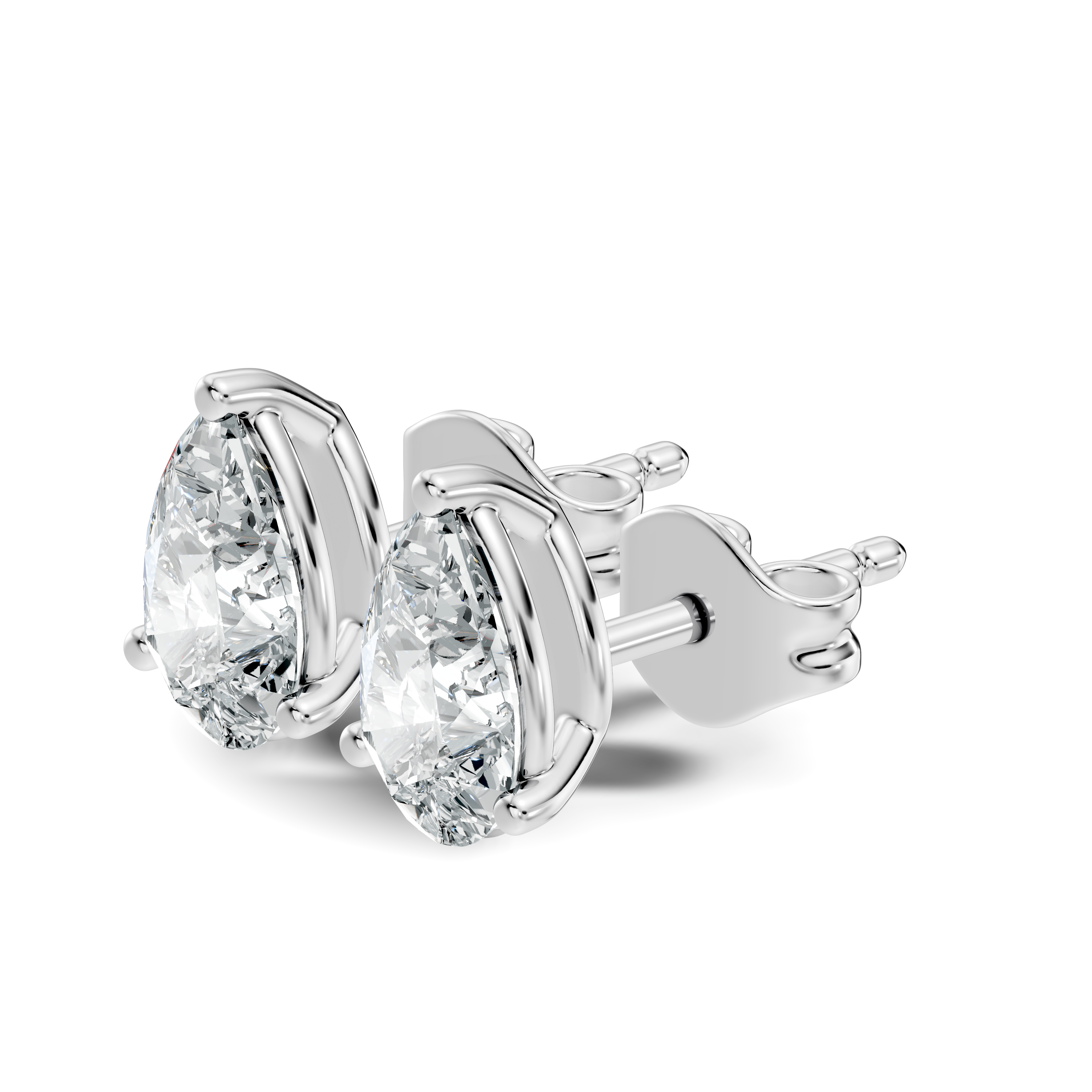 .50-2.00 Ct. Pear Shape Diamond Stud Earrings with Three-Prong Martini Setting (130#10037E-40E) 6