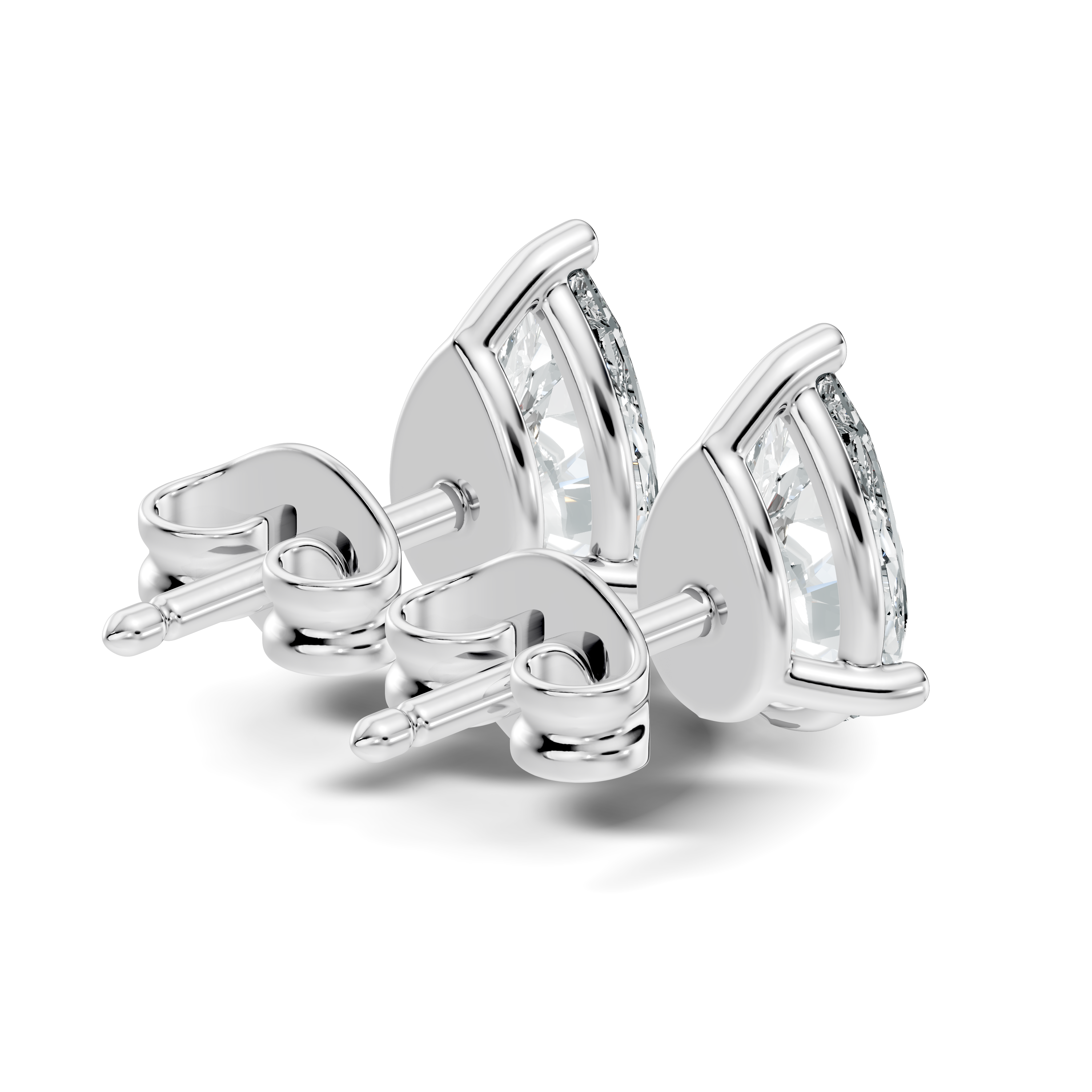 .50-2.00 Ct. Pear Shape Diamond Stud Earrings with Three-Prong Martini Setting (130#10037E-40E) 8