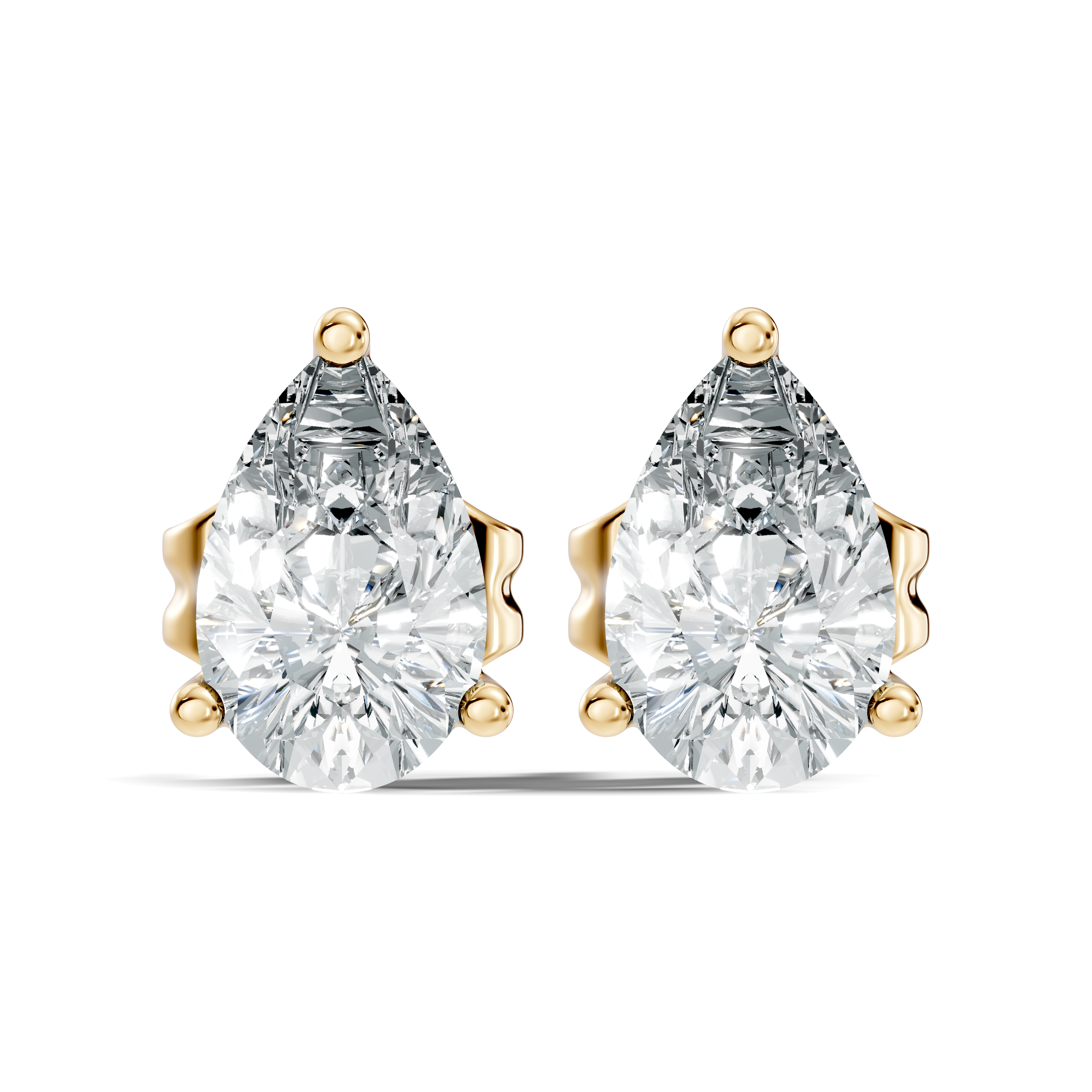.50-2.00 Ct. Pear Shape Diamond Stud Earrings with Three-Prong Martini Setting (130#10037E-40E) 5