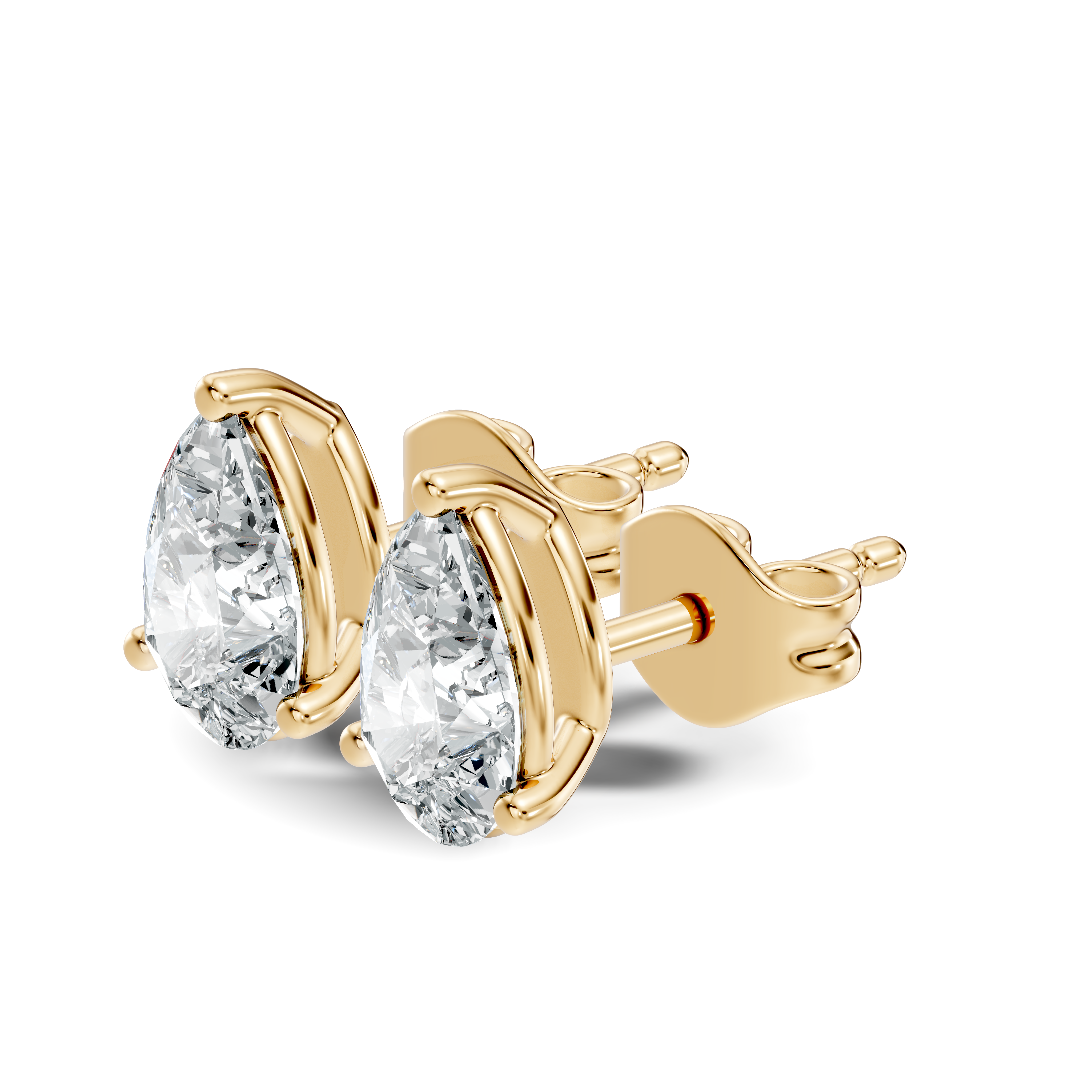 .50-2.00 Ct. Pear Shape Diamond Stud Earrings with Three-Prong Martini Setting (130#10037E-40E) 2