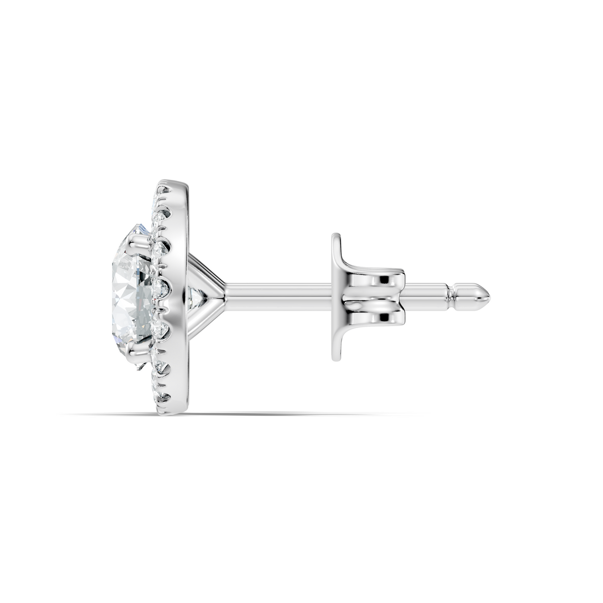 .50-2.00 Ct. Round Diamond Halo Stud Earrings with Pavé Halo Setting (130#10041E-44E) 9