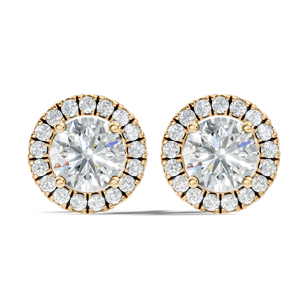 .50-2.00 Ct. Round Diamond Halo Stud Earrings with Pavé Halo Setting (130#10041E-44E) 8