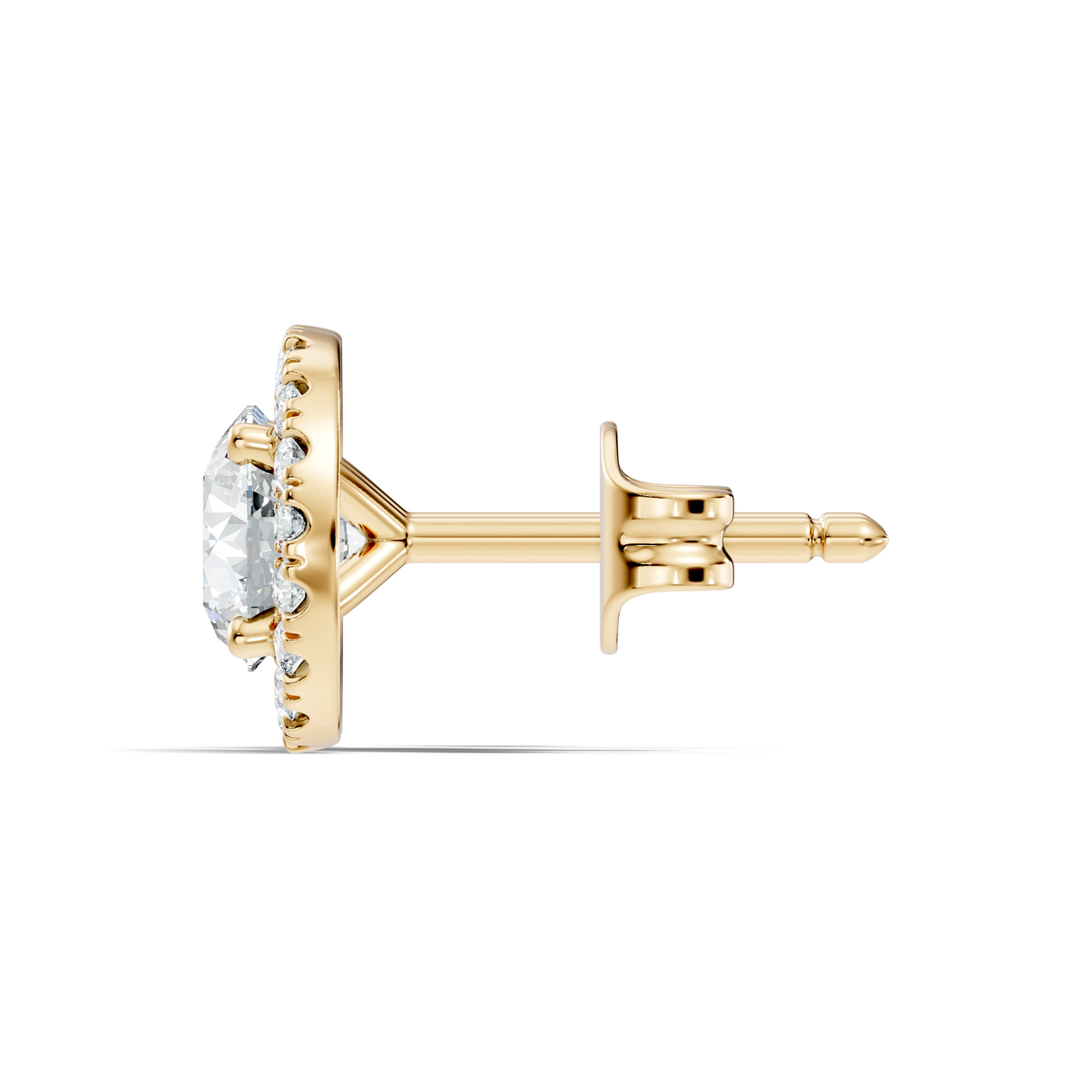 .50-2.00 Ct. Round Diamond Halo Stud Earrings with Pavé Halo Setting (130#10041E-44E) 5