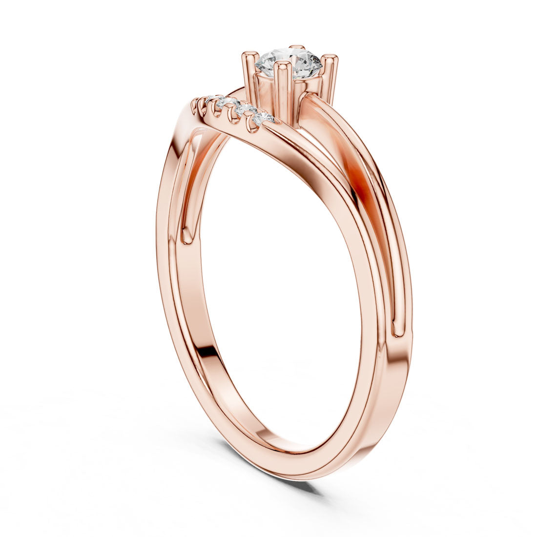 .19 Ct. Round Diamond Stackable Engagement Ring with Pavé Accents (1336) 9