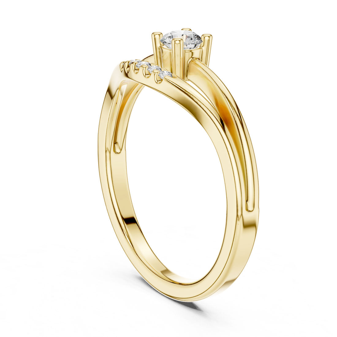 .19 Ct. Round Diamond Stackable Engagement Ring with Pavé Accents (1336) 3