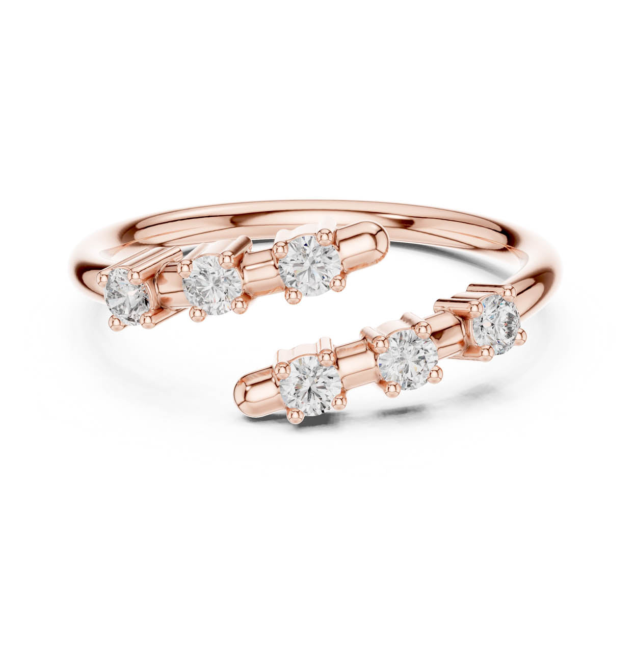 .21 Ct. Classic Round Diamond Open Ring with Graduated Round Diamond Accents (15-7) 7
