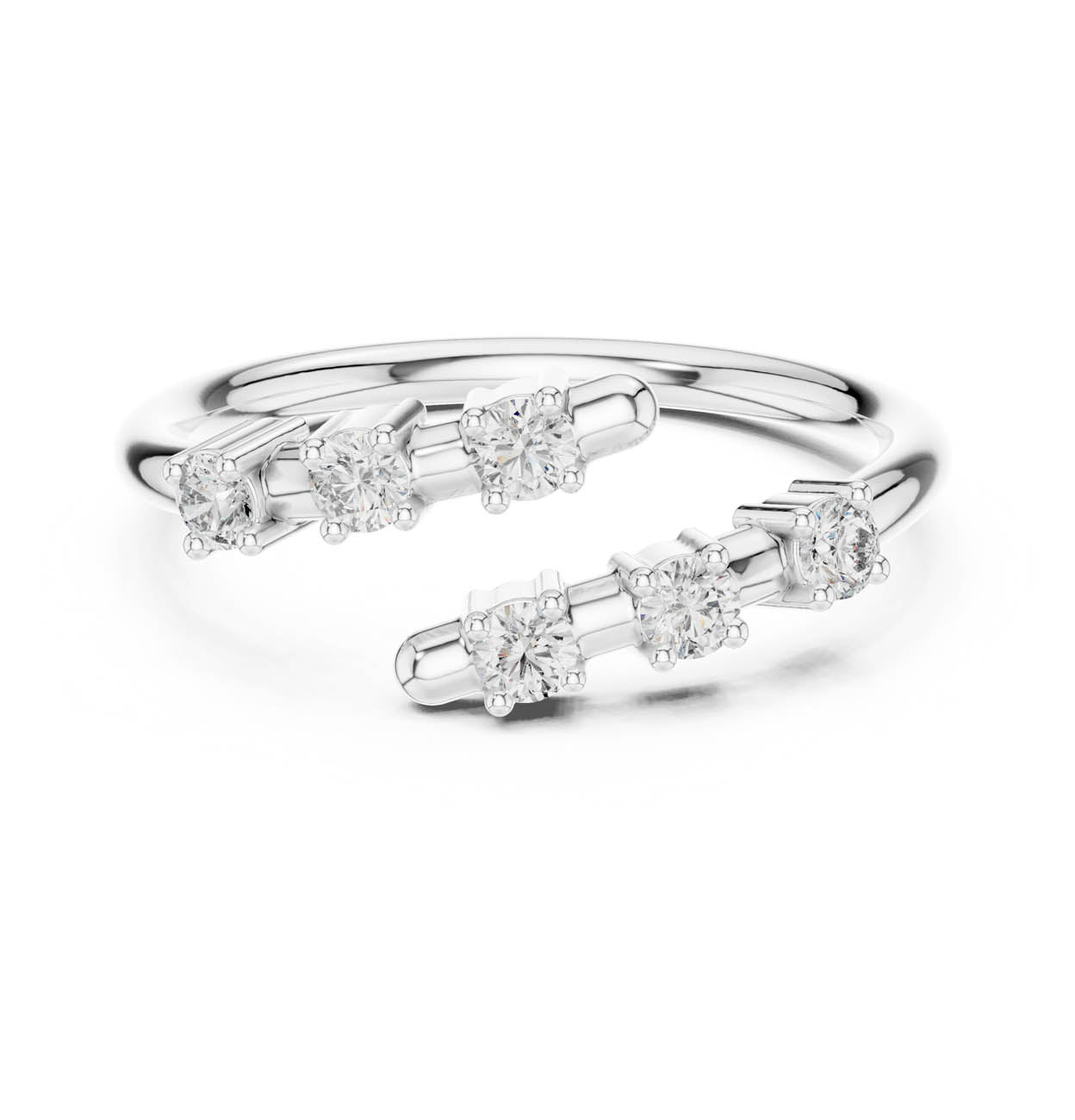.21 Ct. Classic Round Diamond Open Ring with Graduated Round Diamond Accents (15-7) 5